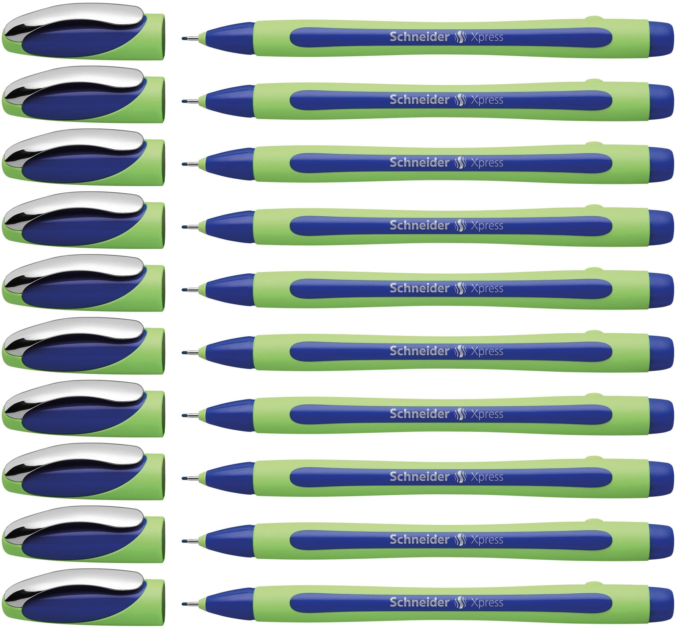 Schneider Xpress Fineliner 0.8mm Porous Point Pen, Blue, Box of 10 Pens (190003)