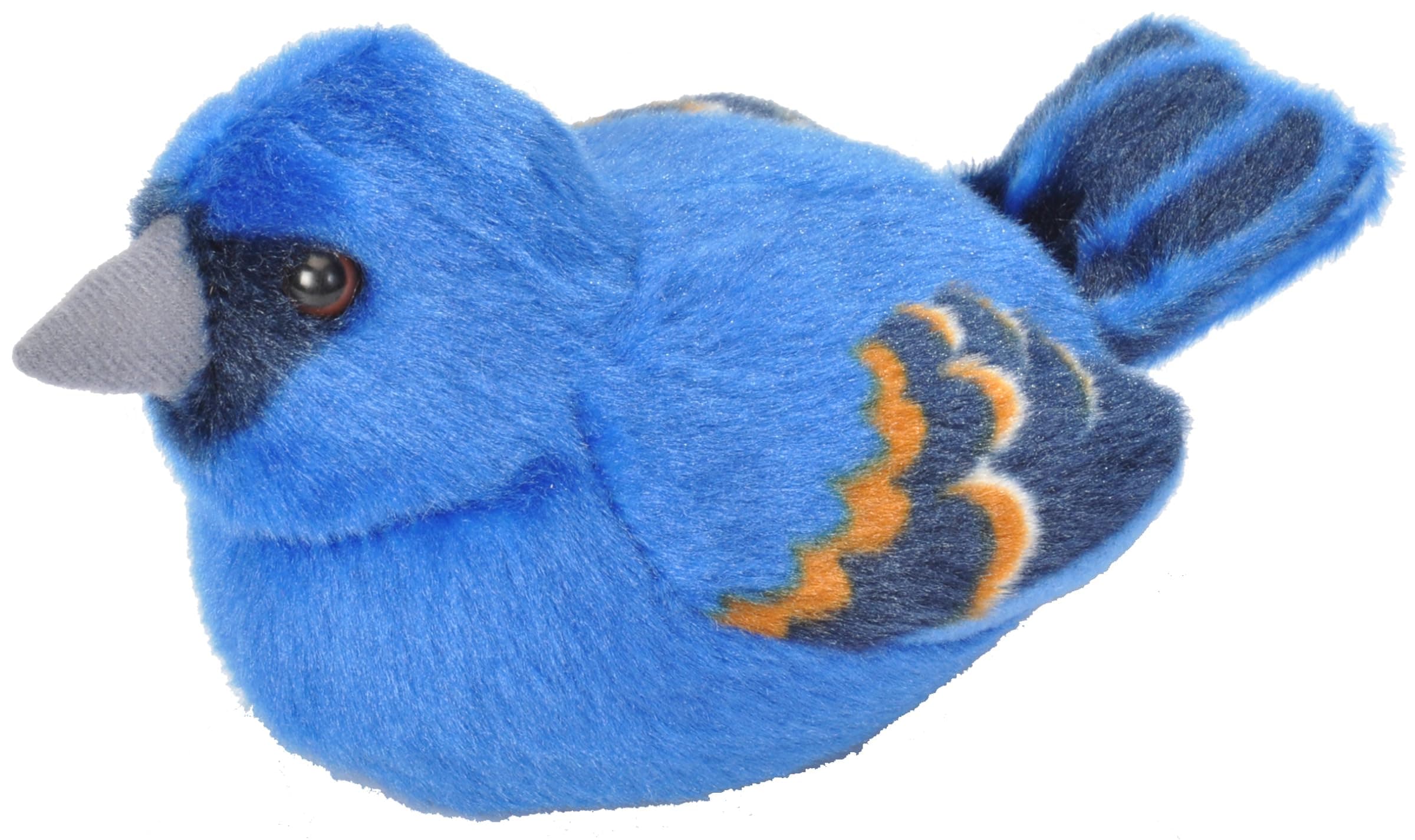 Wild Republic 18232 Audubon Birds Blue Grosbeak Plush with Authentic Bird Sound, Stuffed Animal, Bird Toys for Kids & Birders, Blue Grosbeak