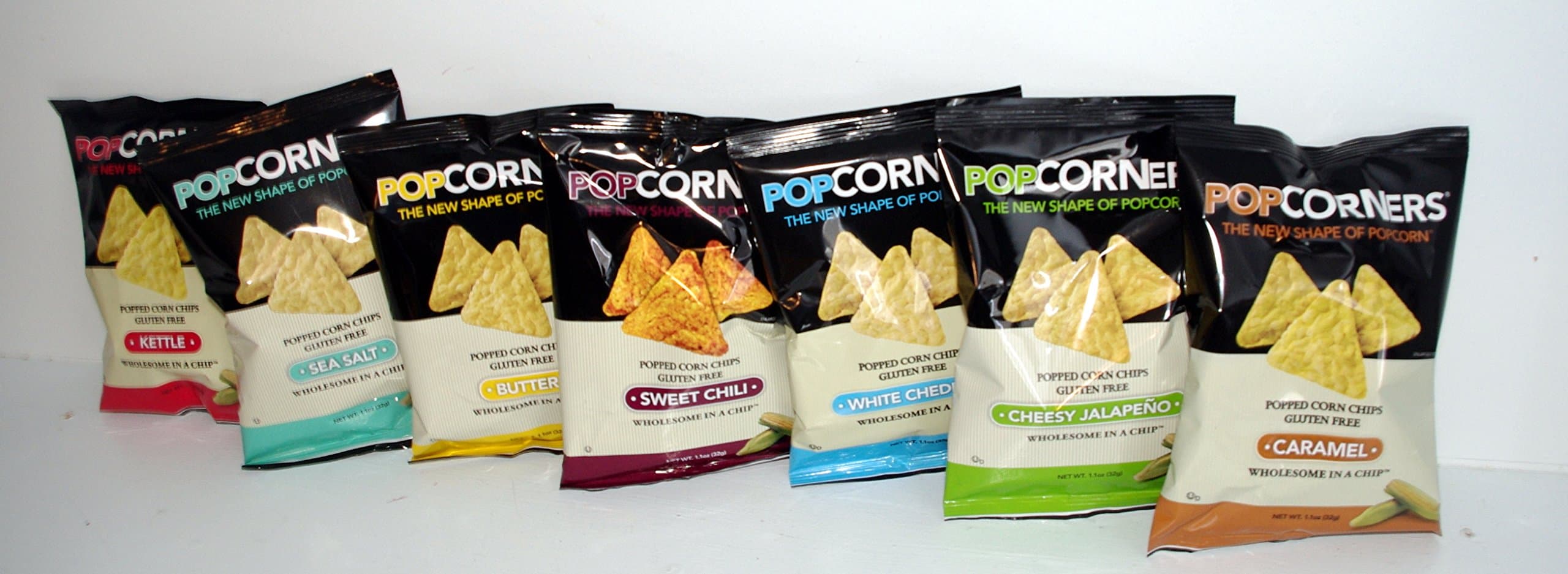 Popcorners - Snap of a Chip and Wholesome Popcorn - Variety Pack BUNDLED! - 7 Pack (1.1 oz.) Cheesy Jalapeno, Sea Salt, Caramel, White Cheddar, Sweet Chili, Kettle & Butter - Small Storage Space Friendly!