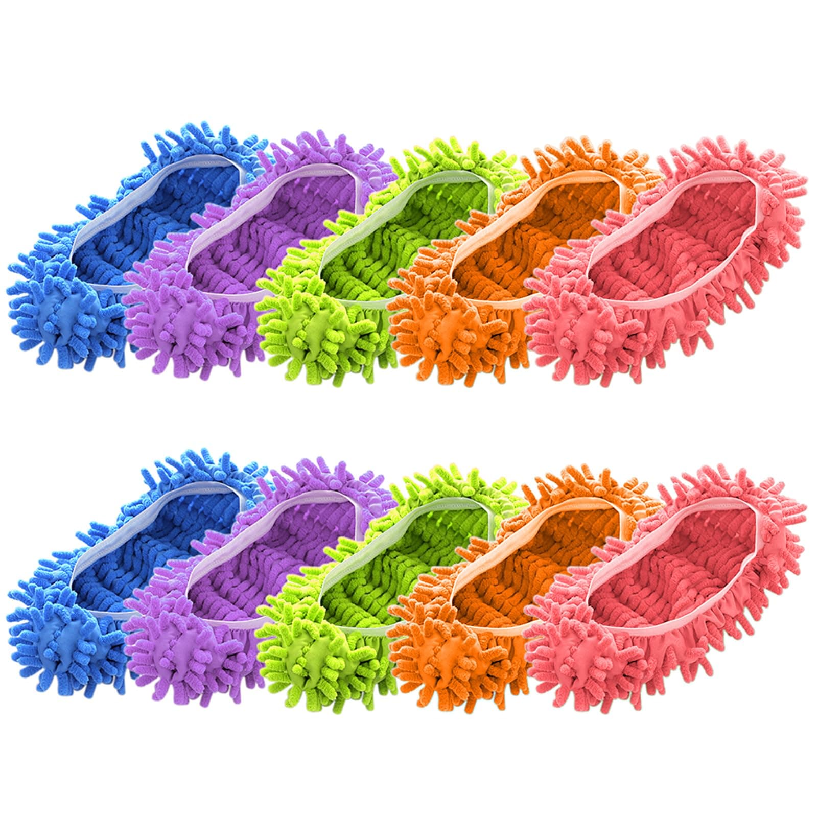 Cosywell 5 Pairs 10 PCS Mop Slippers for Floor Cleaning Supplies Microfiber Mopping Slippers Washable Reusable Mop Socks Mop Shoes Microfiber Foot Socks