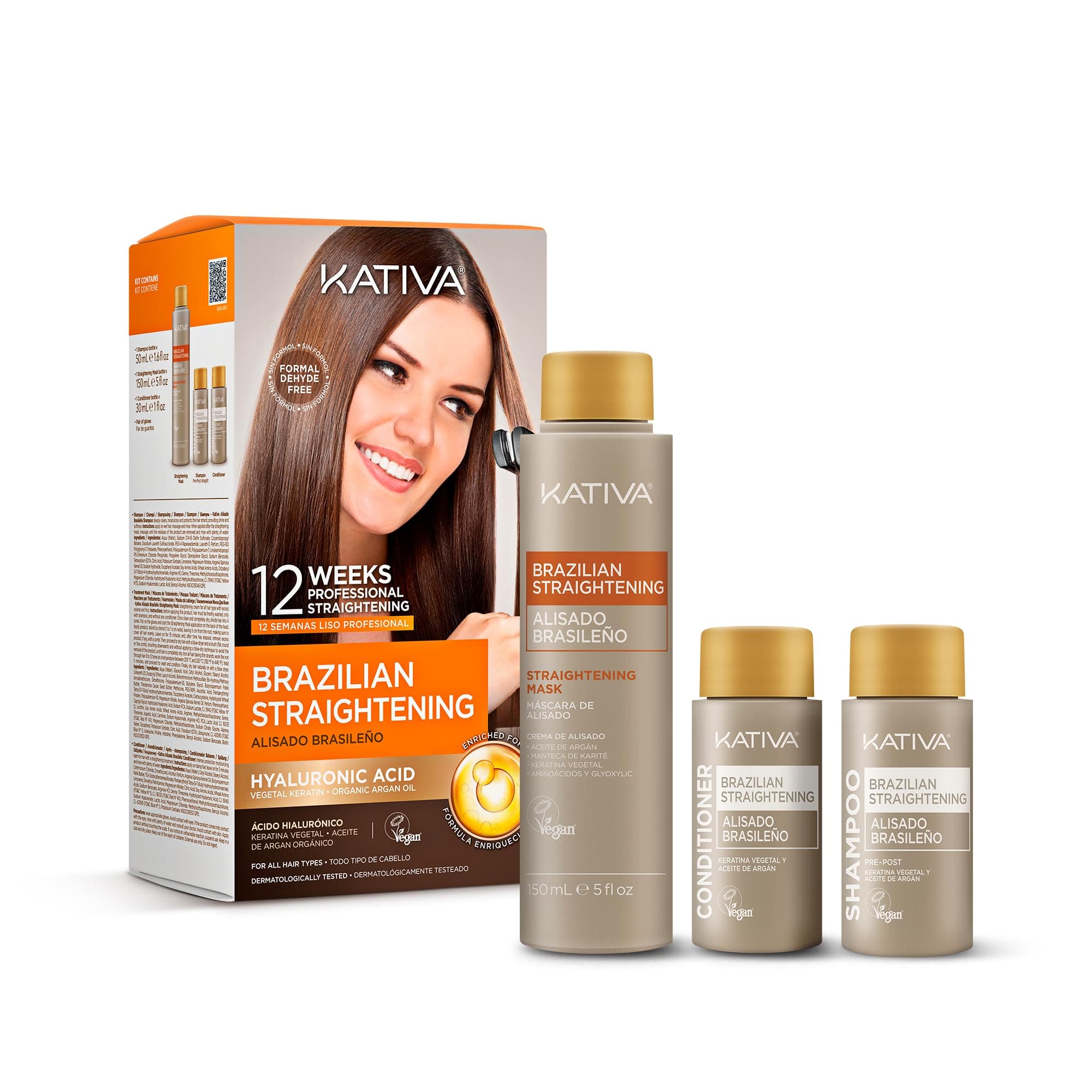 Kativa | Brazilian Hair Straightening Kit with Keratin and Argan 145ml
