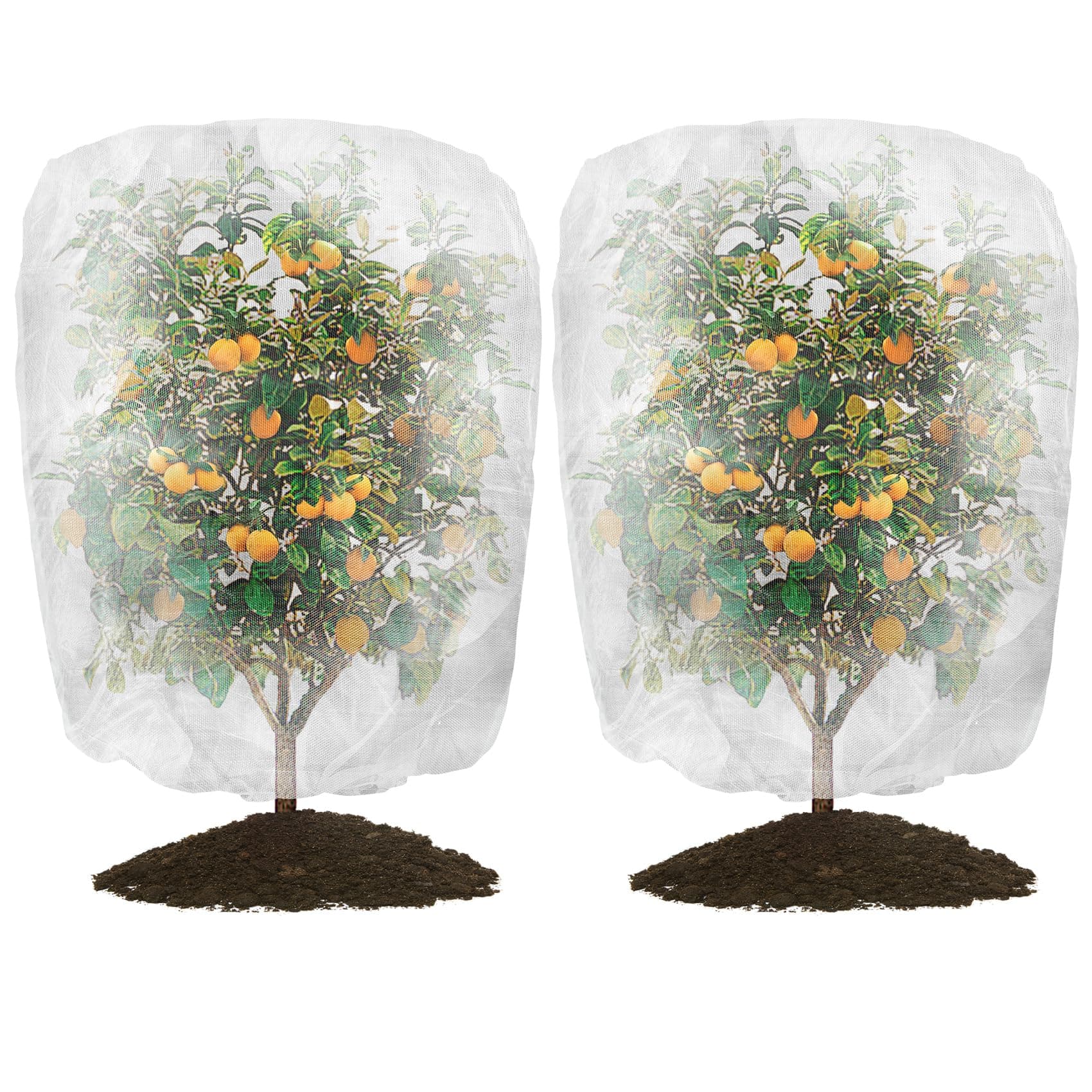 Unves 2 Pack Fruit Tree Netting Bags, Bird Netting for Garden Protection with Zipper and Drawstring, Blueberry Bush Netting Cover for Protecting Fruits from Birds and Insects (3 x 4.5 FT)