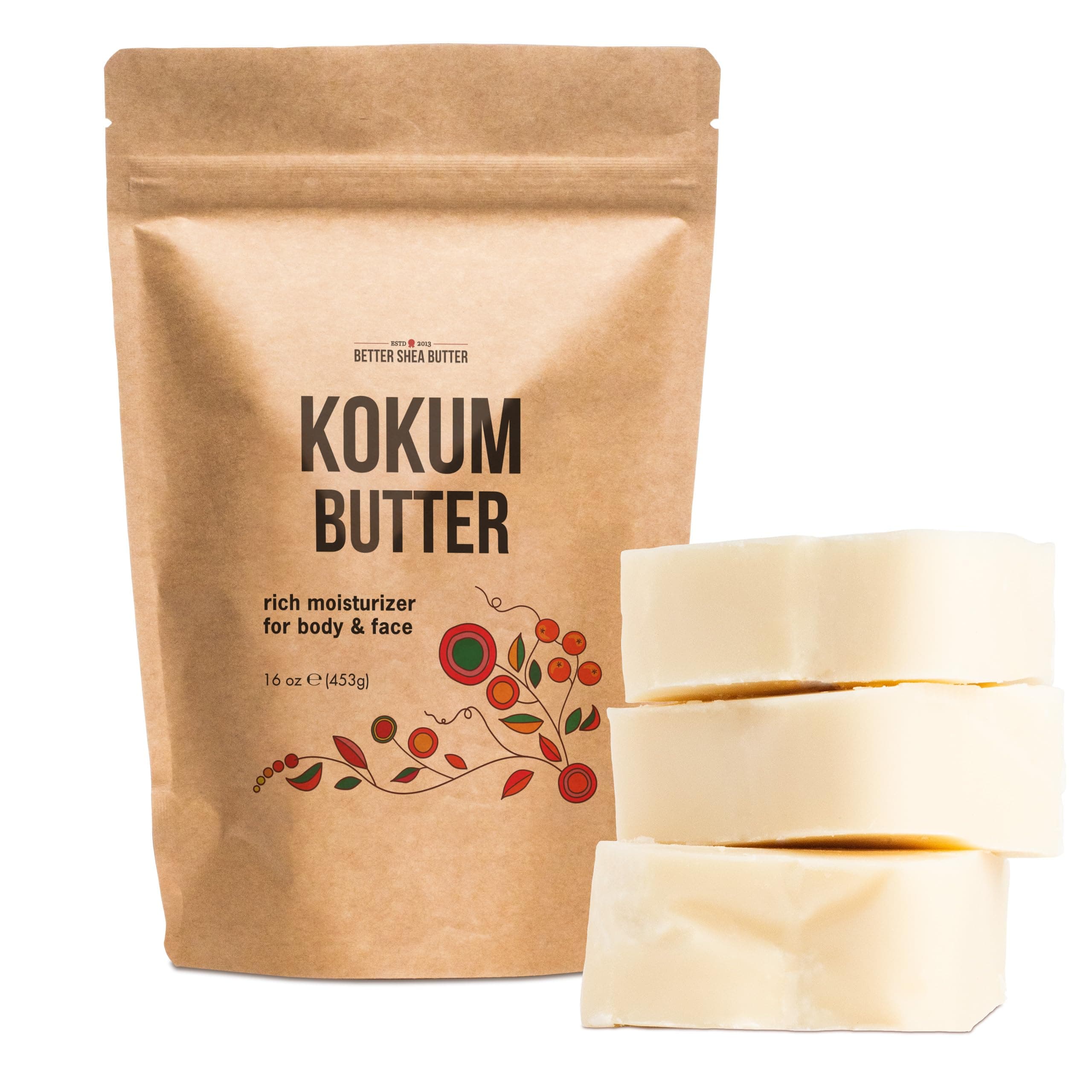 (470ml) - Kokum - Light, Firm , Use to Make Soap, Lotion Bars, Lip Balm, Body - Scent-Free - 470ml