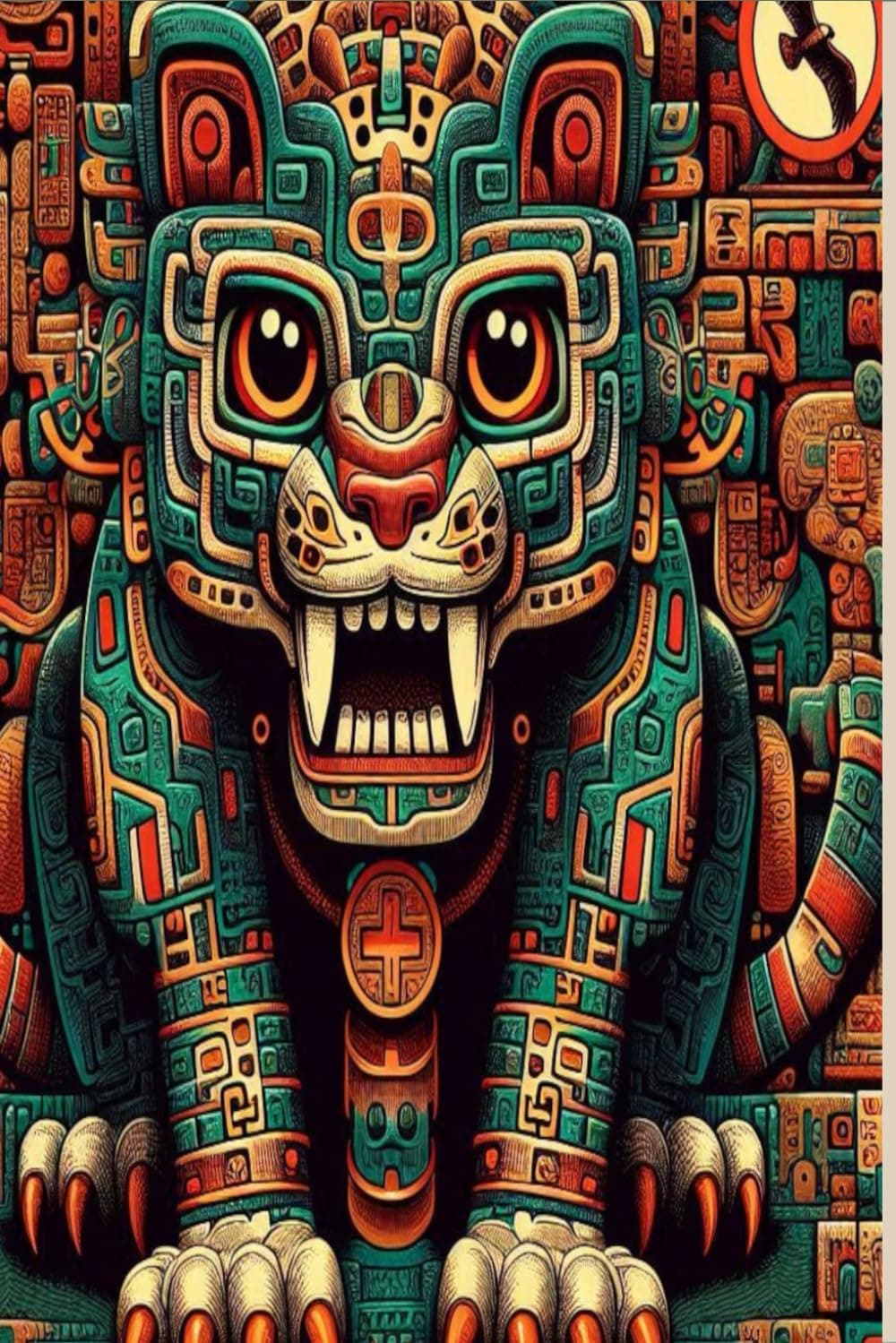 The Jaguar Maya Legends of Chilam Balam Journal: Icon of authority, shamanic transformation, and connection to the divine, representing both earthly and cosmic power.