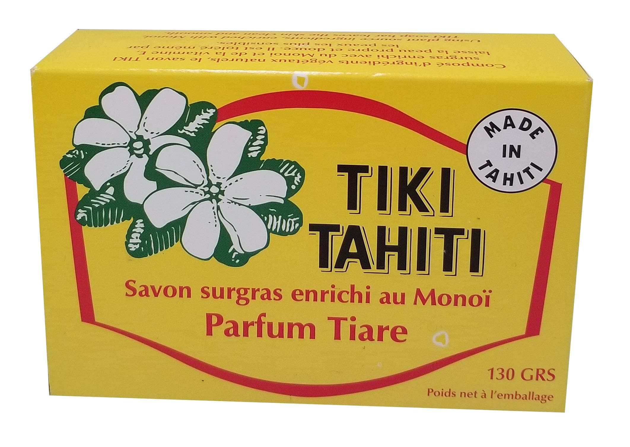 Monoi Tiare Tahiti Gardenia Soap Bar (Pack of 2) With Coconut Oil and Monoi, 4.55 oz