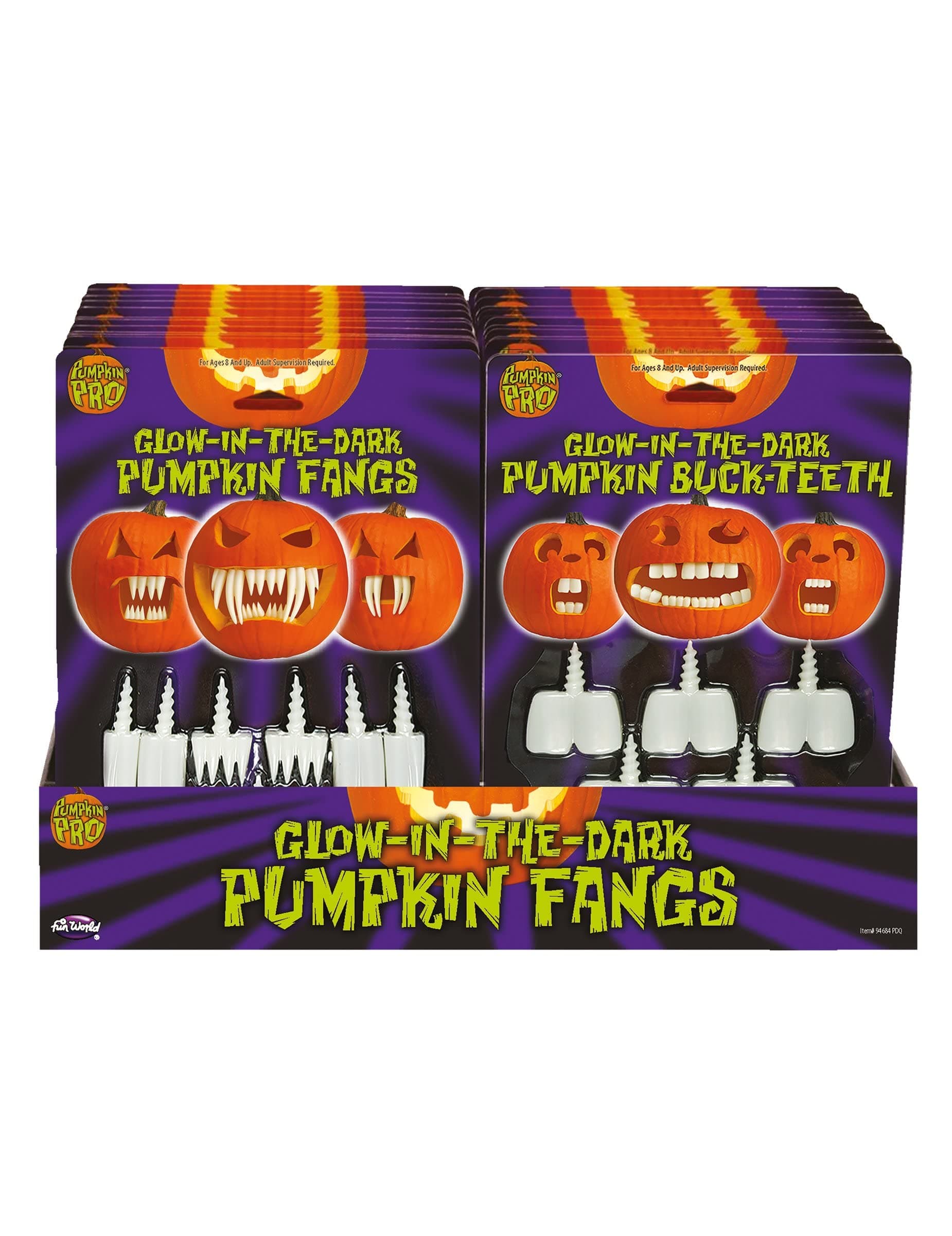 Fun World Glow Pumpkin Teeth Set, Standard, Multi-Colored