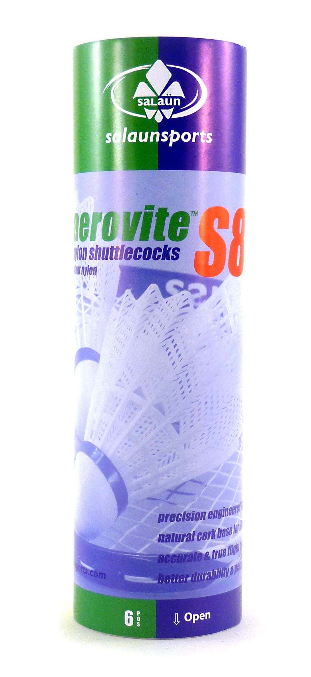 Aerovite S8 White Nylon Badminton Shuttlecocks