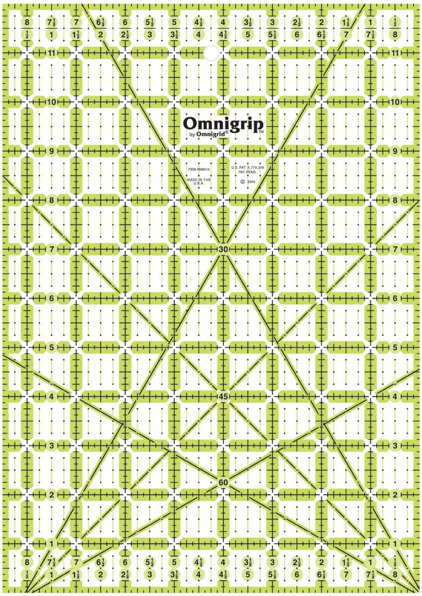 Omnigrip Neon Quilters Ruler - 8-1/2 Inch x8-1/2 Inch
