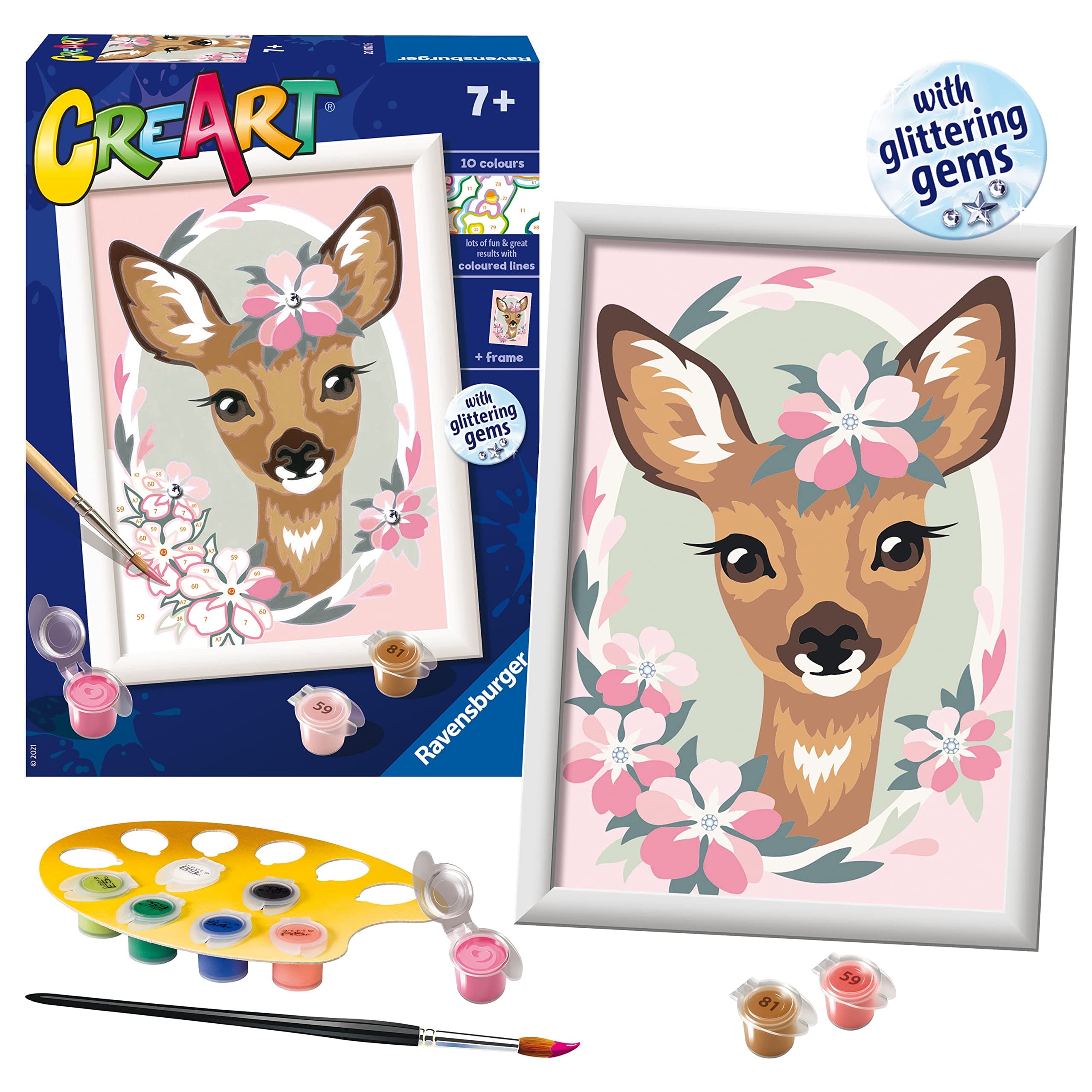 CreArt Delightful Deer Paint by Numbers Kits for Children & Adults Ages 9 Years Up - Kids Craft Set