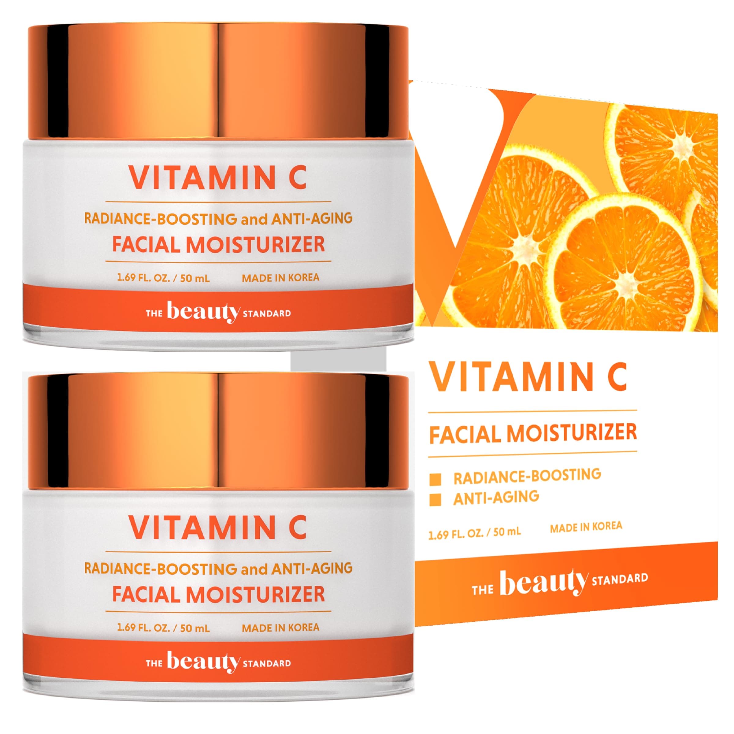 Vitamin C Facial Moisturizer - Hydrating & Anti-Aging, Smooths & Brightens Skin - Dermatologist Tested, Cruelty-Free Korean Skin Care for All Skin Types - 1.69 fl. oz (2 Pack)