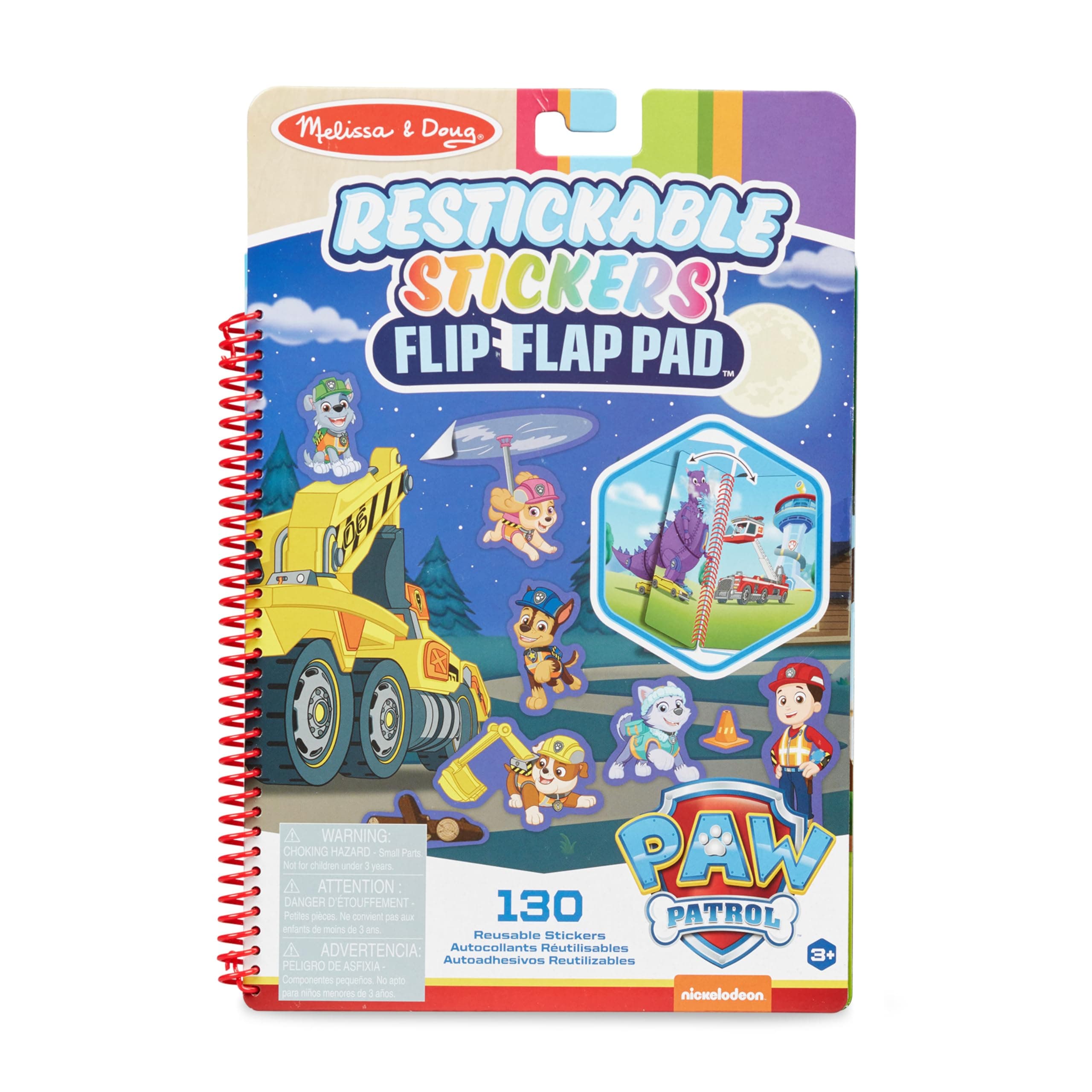 Melissa & Doug Paw Patrol Restickable Stickers Flip-Flap Pad - Ultimate Rescue
