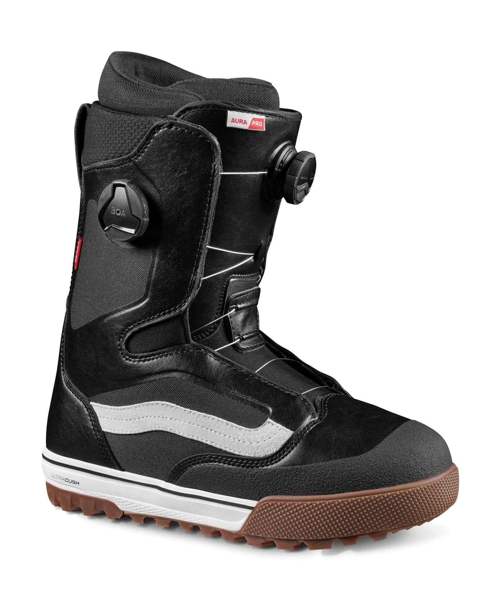 Vans Men's Aura Pro Snowboard Boot (10.5, Black/White)