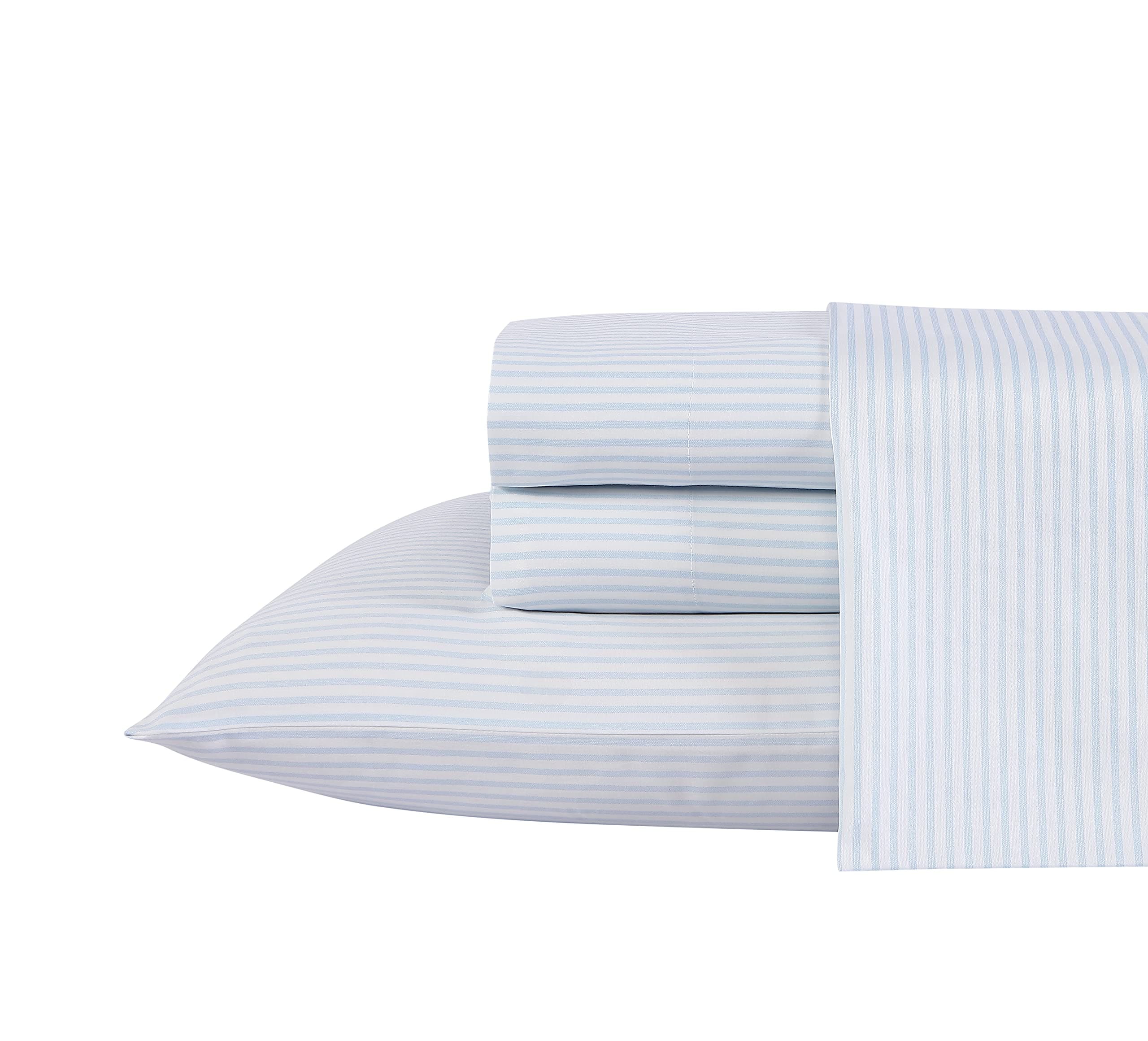 Home - Queen Sheets, Soft Sateen Cotton Bedding Set - Sleek, Smooth, & Breathable Home Decor, Ramona Blue