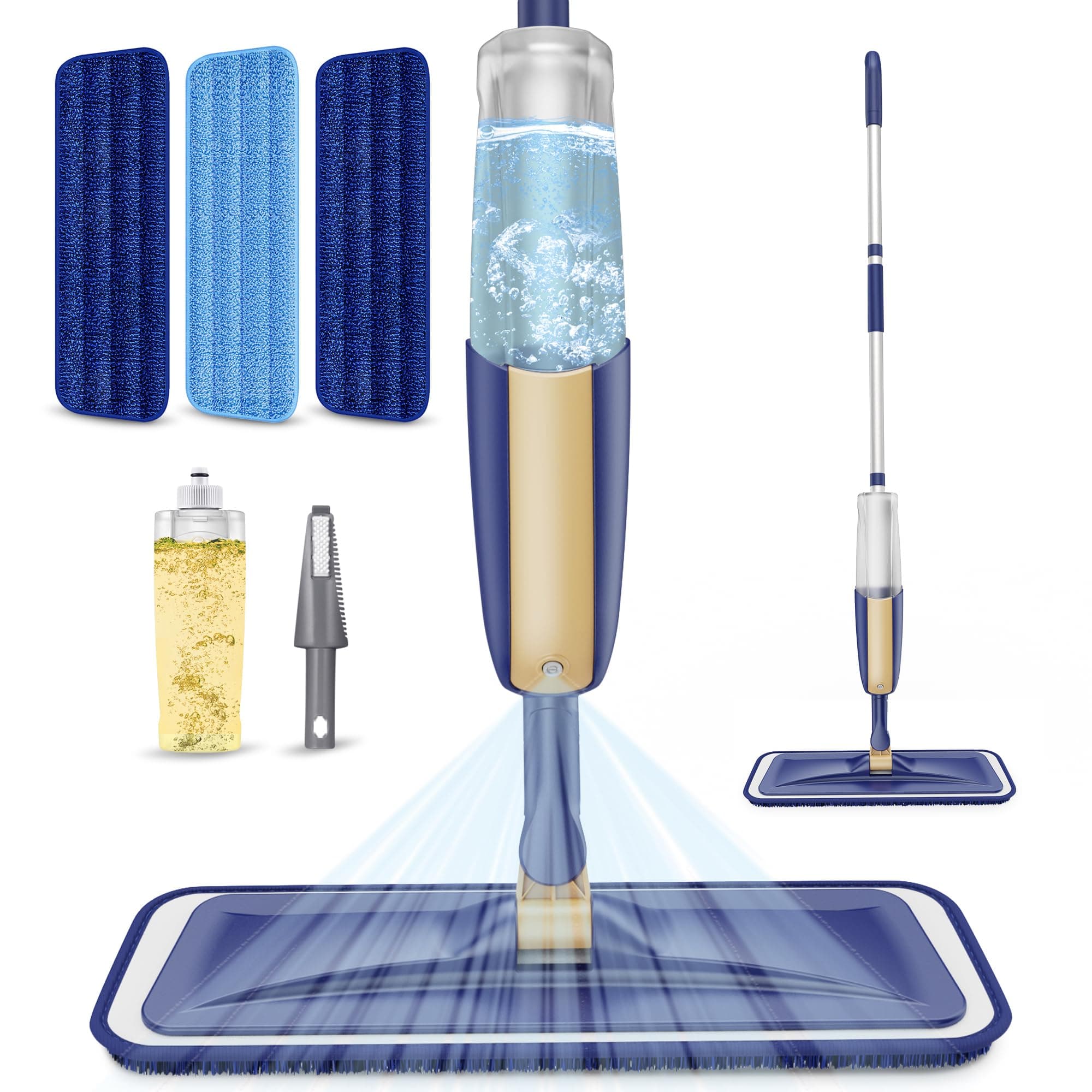– Spray Mops For Cleaning Floors - MEXERRIS Floor Mop with 3 Washable Microfiber Pads 1 Refillable Bottle - Dust Wet Dry Mop for Hardwood Laminate Tile Wood Floors Cleaning - Commercial Home Mop