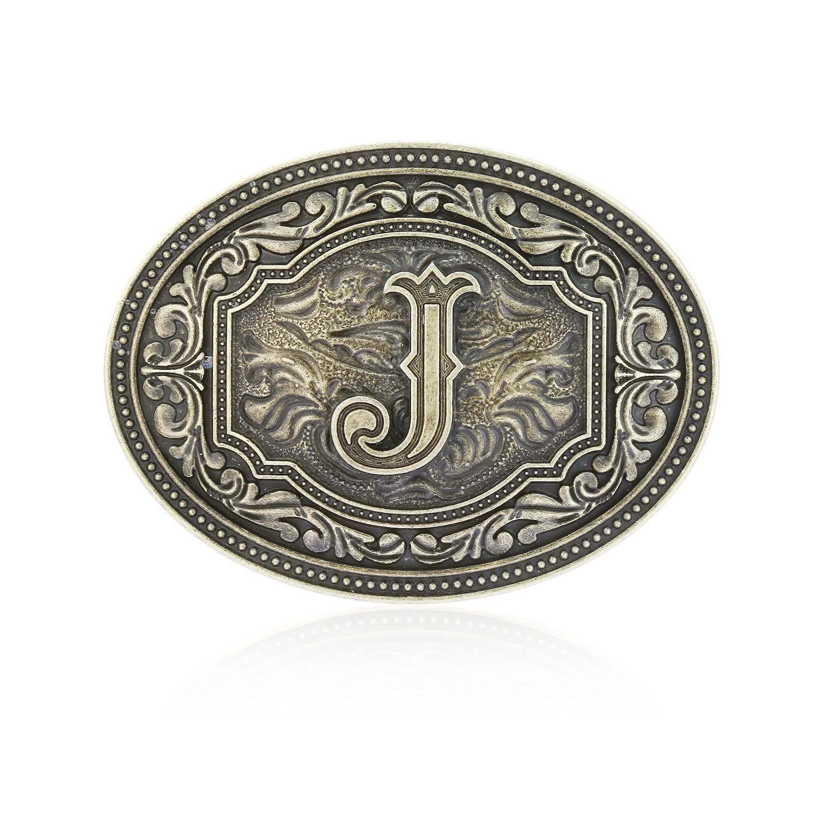 Btilasif Western Belt Buckle Initial Letters ABCDEFG to Z Cowboy Rodeo Belt Buckle for Men Women Cowboy Cowgirl