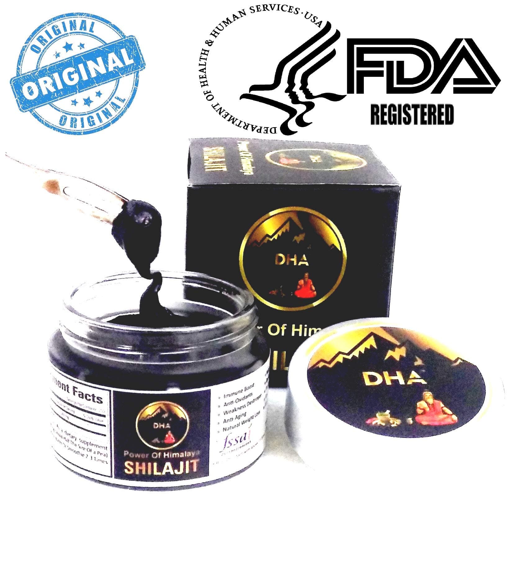 DHA Himalayan Shilajit Natural Source of Fulvic Acid & Trace 84 Minerals 15Gm