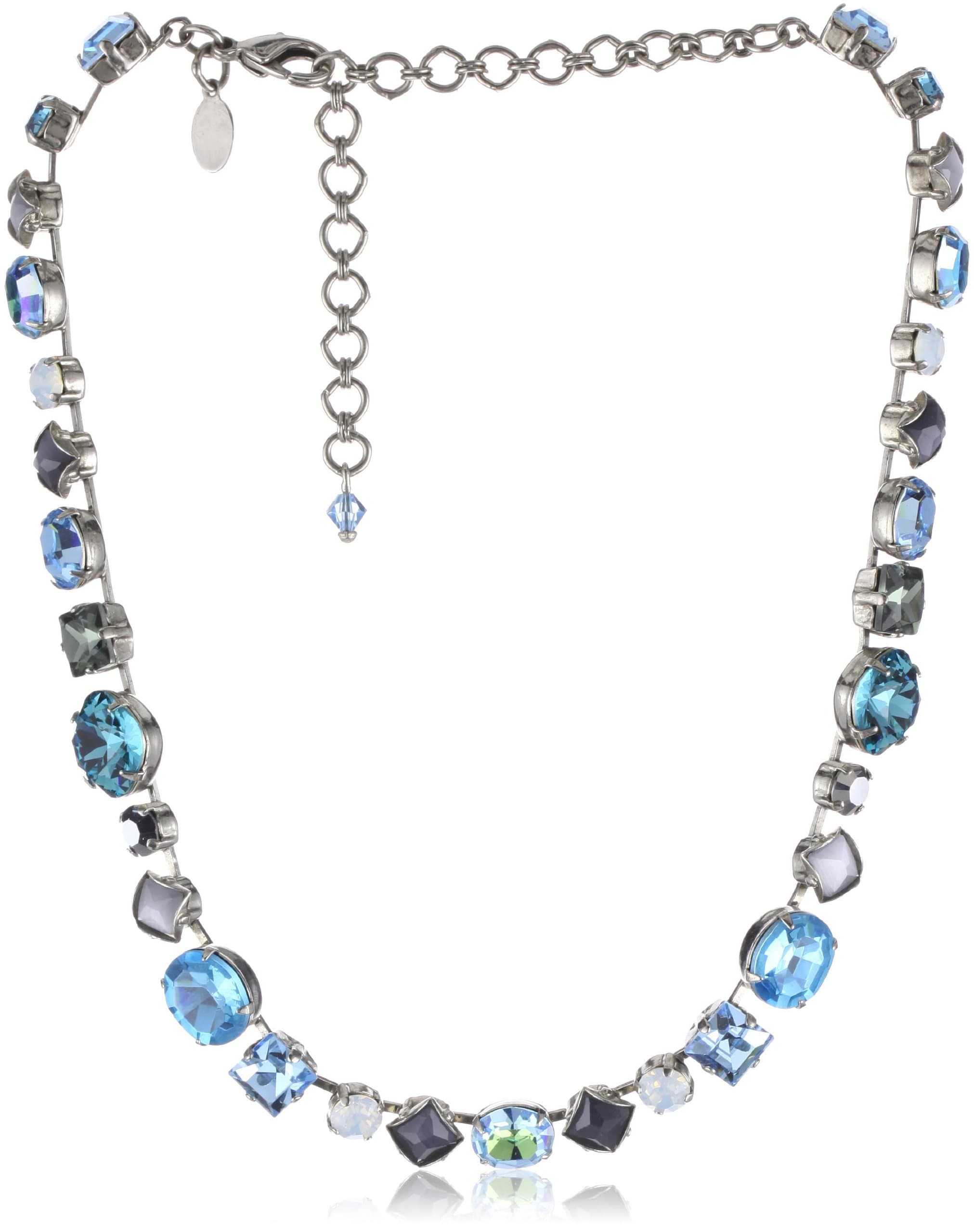 Sorrelli "Salt Water" Bold Multi Shaped Large crystals Necklace, 14" + 4"extender