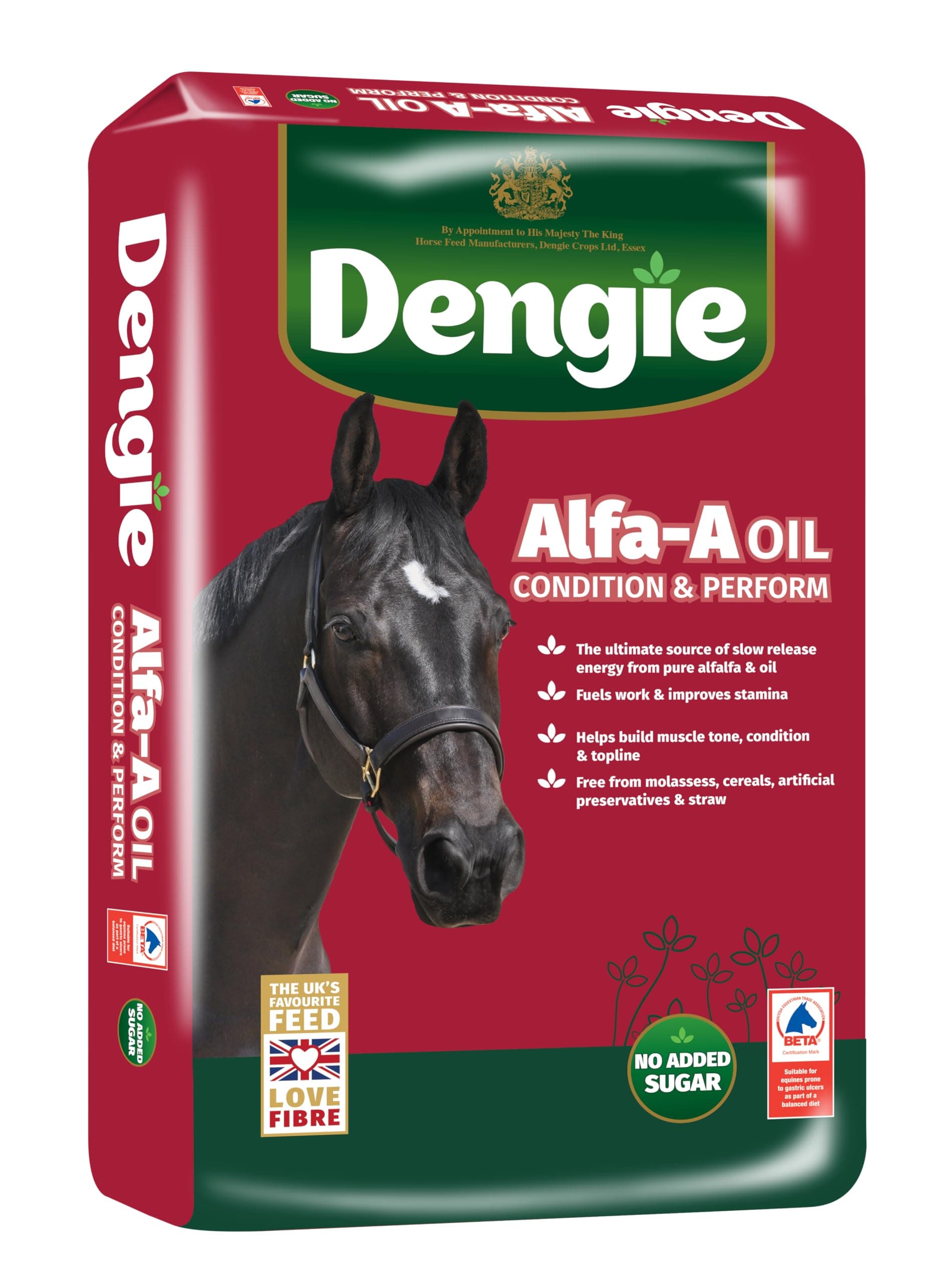 Dengie Alfa A Oil 20kg Horse Feed - Alfalfa & Oil Conditioning Horse Food - Promotes Gastric Health - Chaff Suitable for Horses Prone to EGUS - Low Starch