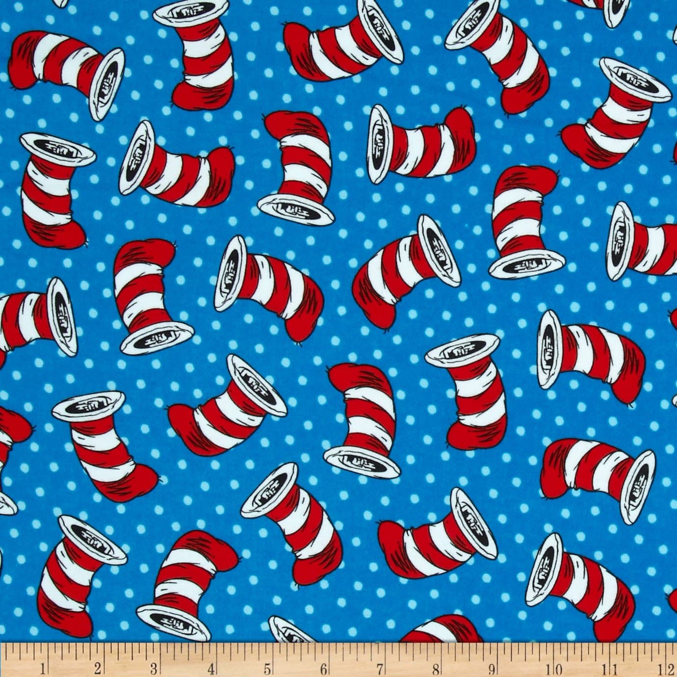 The Cat In The Hat Flannel 2 The Hat Celebration Fabric