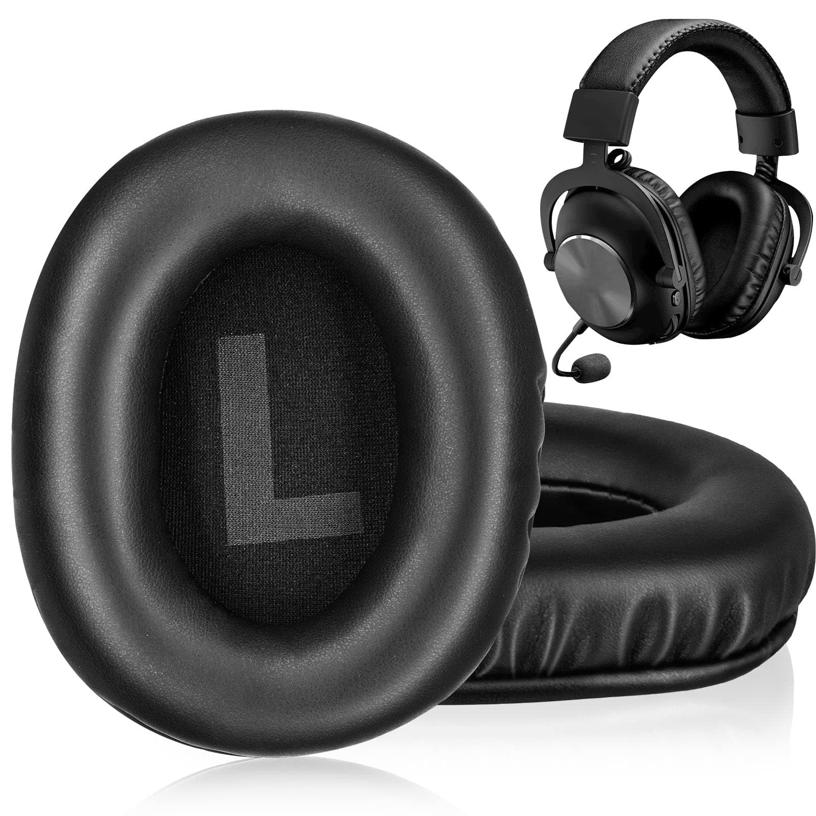 – Replacement Earpads for G Pro/G Pro X Gaming headphones-Headphone Ear Pads for G Pro/G Pro X Gaming headphones (leather)