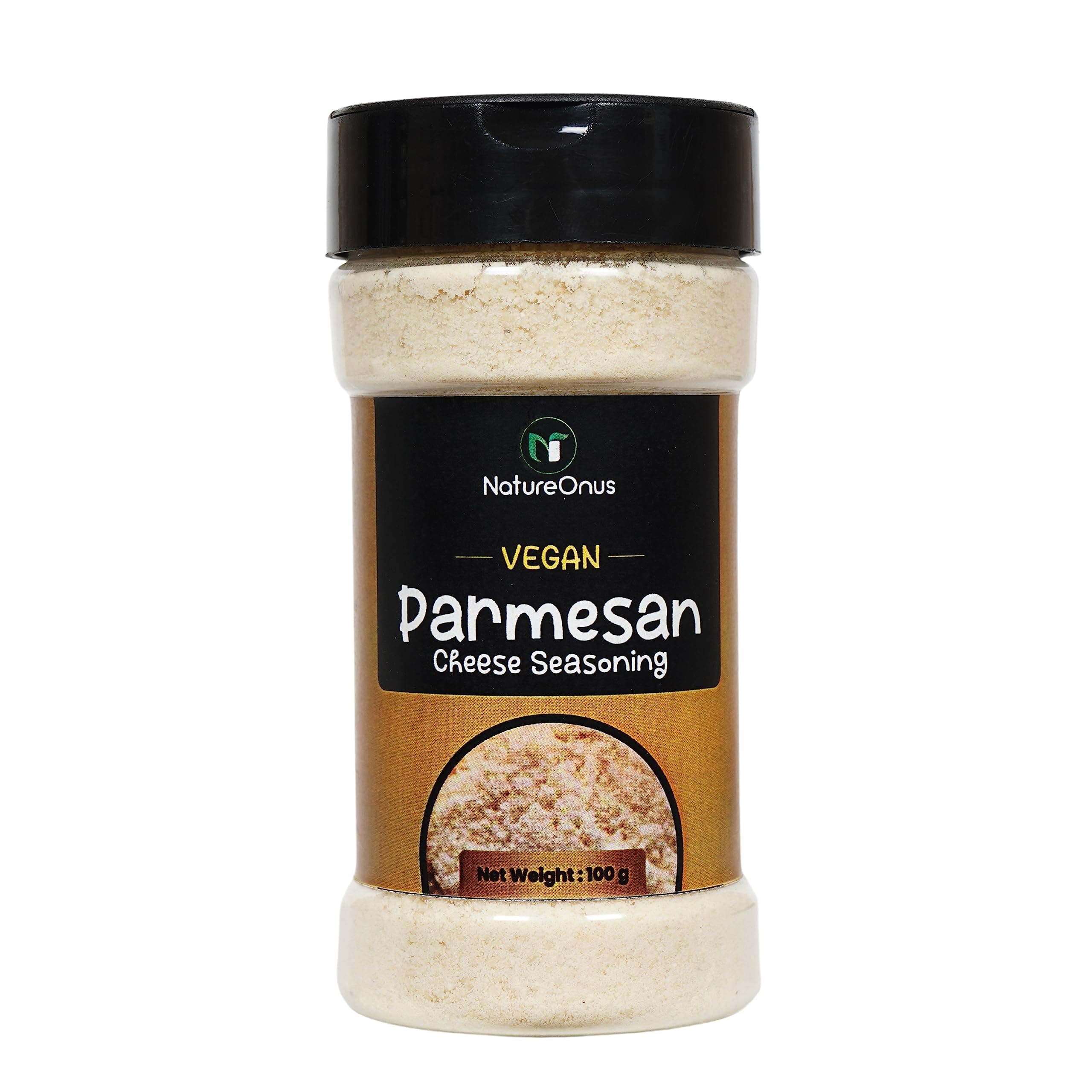 NatureOnus Vegan Parmesan Cheese Powder Seasoning 100 Gram for Popcorn, Pasta, Pizza, Nachos, Fries, Dosa, Sprinkle on Salad, Snacks