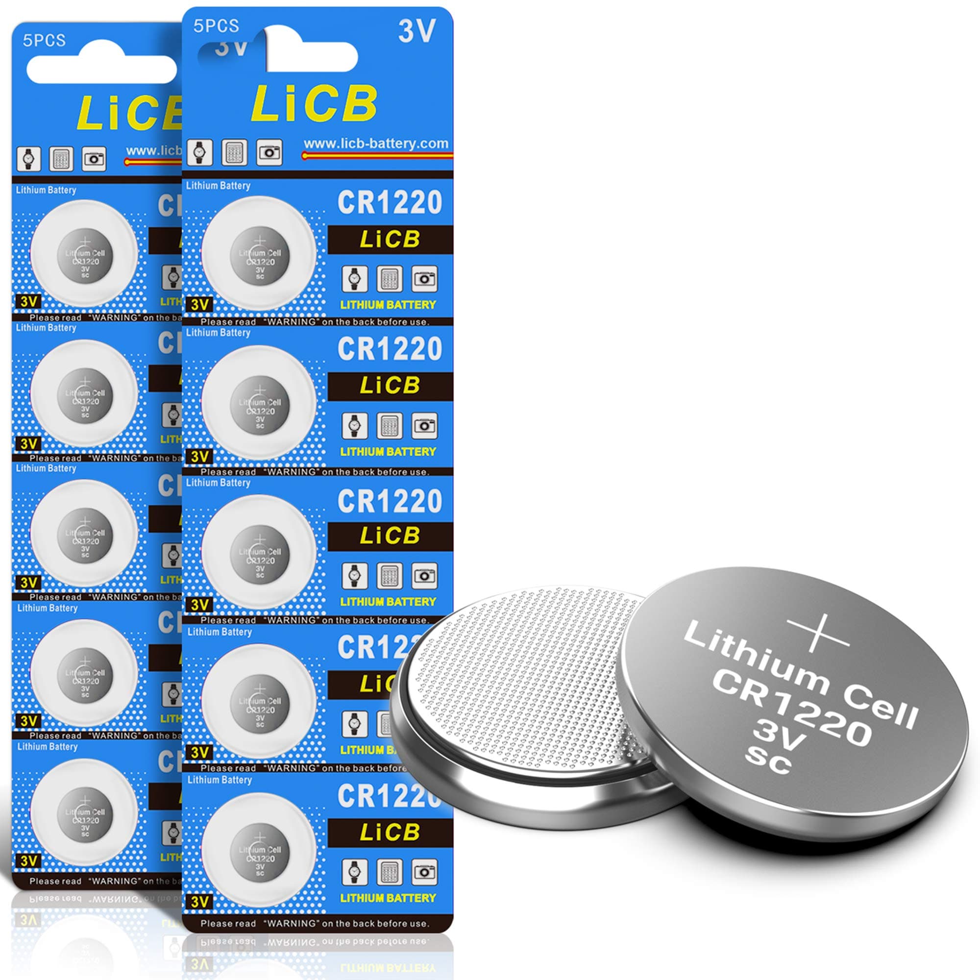 LiCB 10 Pack CR1220 3V Lithium Battery CR 1220