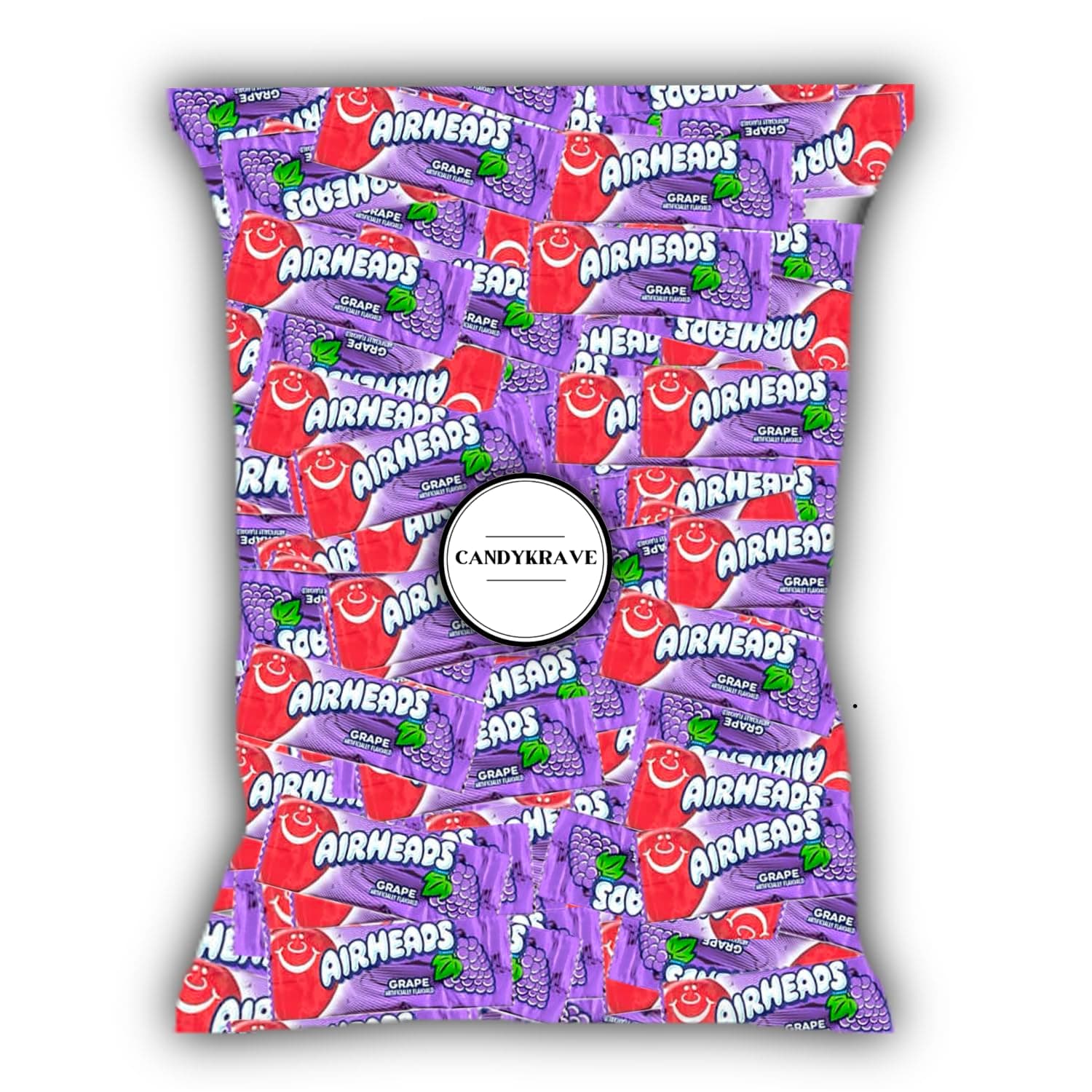 Airheads Candy Mini Bars, Grape Flavor, 80 Pieces Bulk Bag, Individually Wrapped Non-Melting Chewy Fruit Taffy, Gluten Free, Perfect for Birthdays, Parties & Pantry (2 lbs)