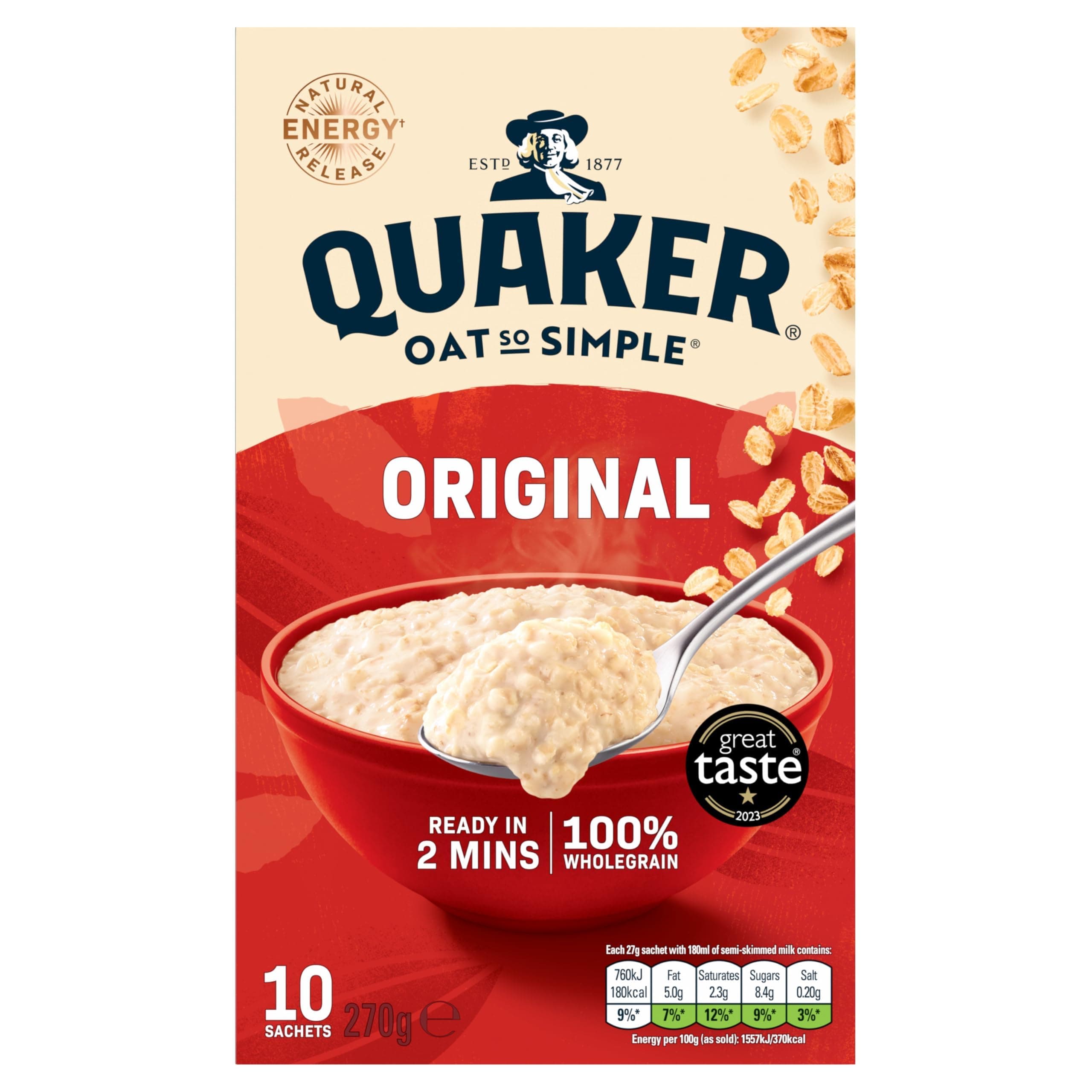Quaker Oat So Simple Original Porridge, 10 x 27g