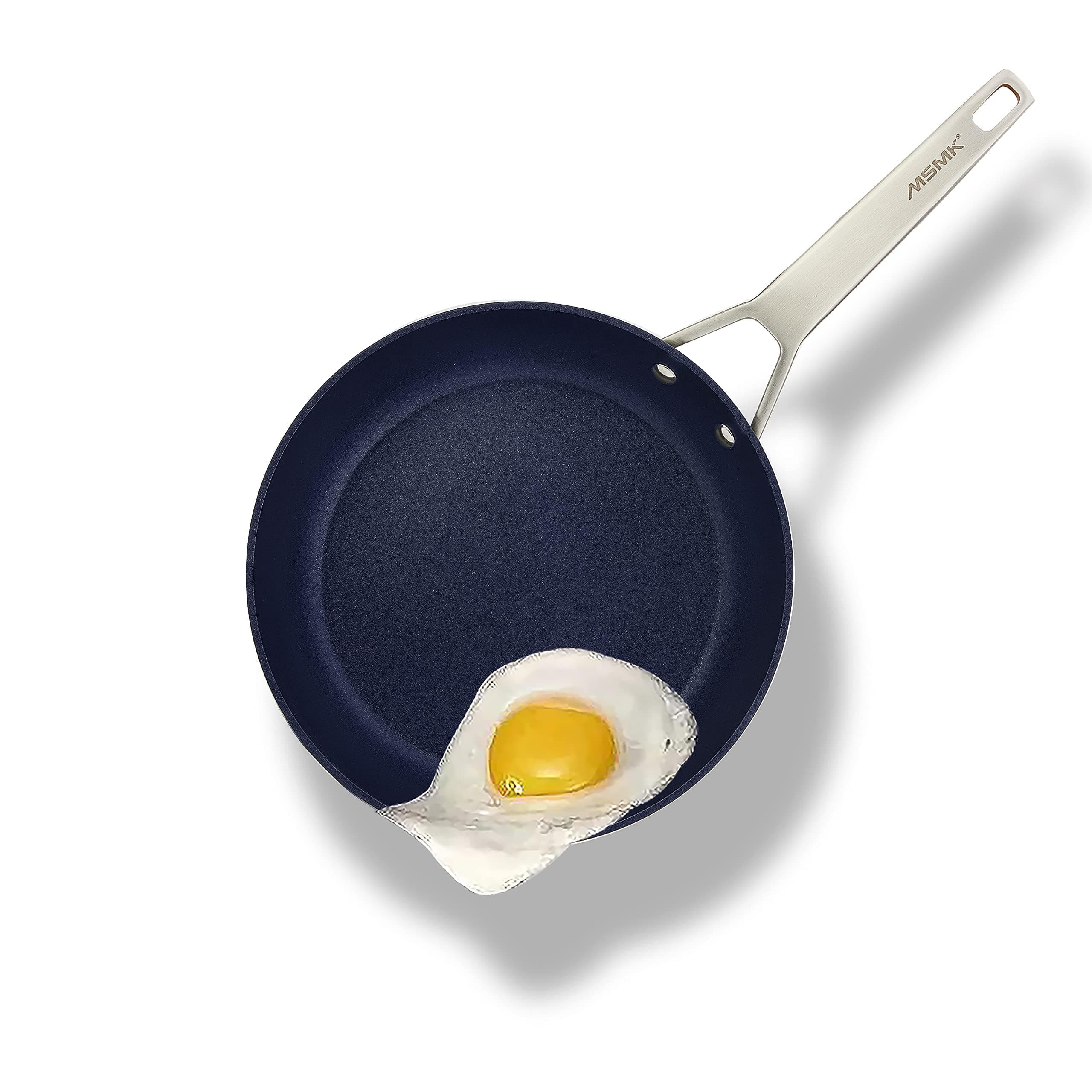 MsMk 8" Blue Diamond Nonstick Frying pan, 8-inch Durable Egg Omelet Skillet, Titanium and Diamond Non Stick Coating From USA, PFAS-Free,for Induction, Gas Cooktops, Oven Safe, Dishwasher Safe