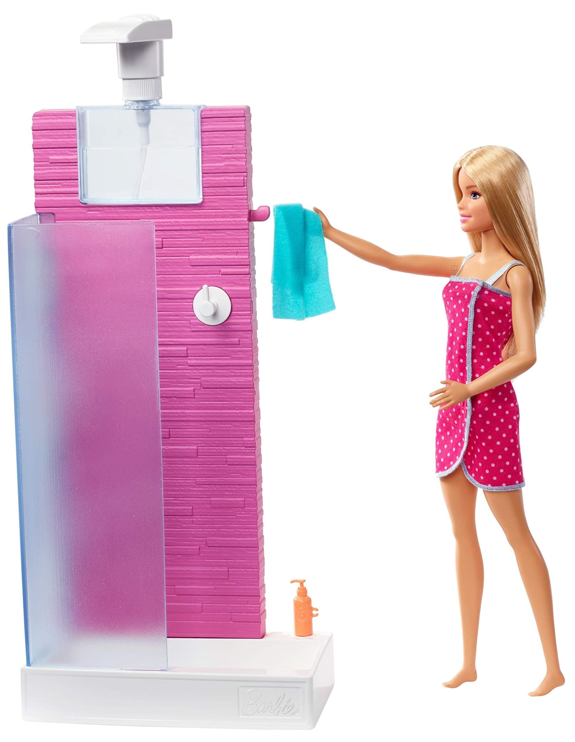 Barbie Doll & Furniture Set, Bathroom with Working Shower