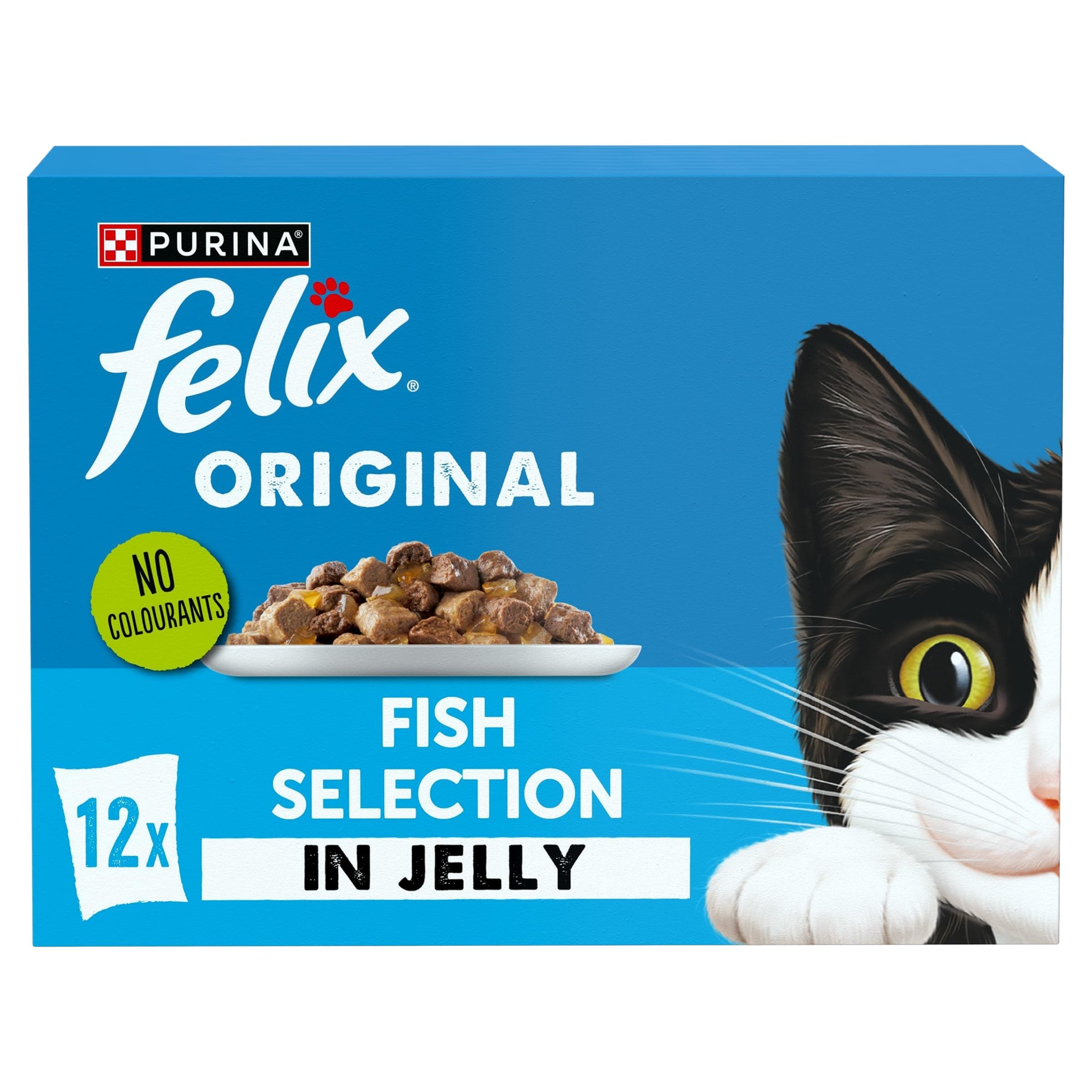 FELIX Original Fish Selection in Jelly Wet Cat Food 12x85g (Pack of 4)