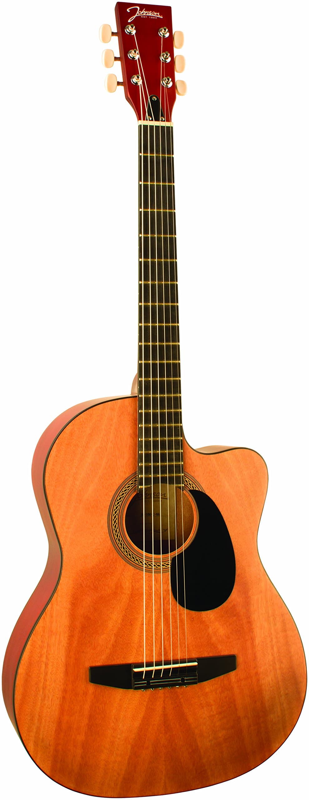 JG-100-CNA Johnson Student Acoustic Guitar, Natural with Cutaway