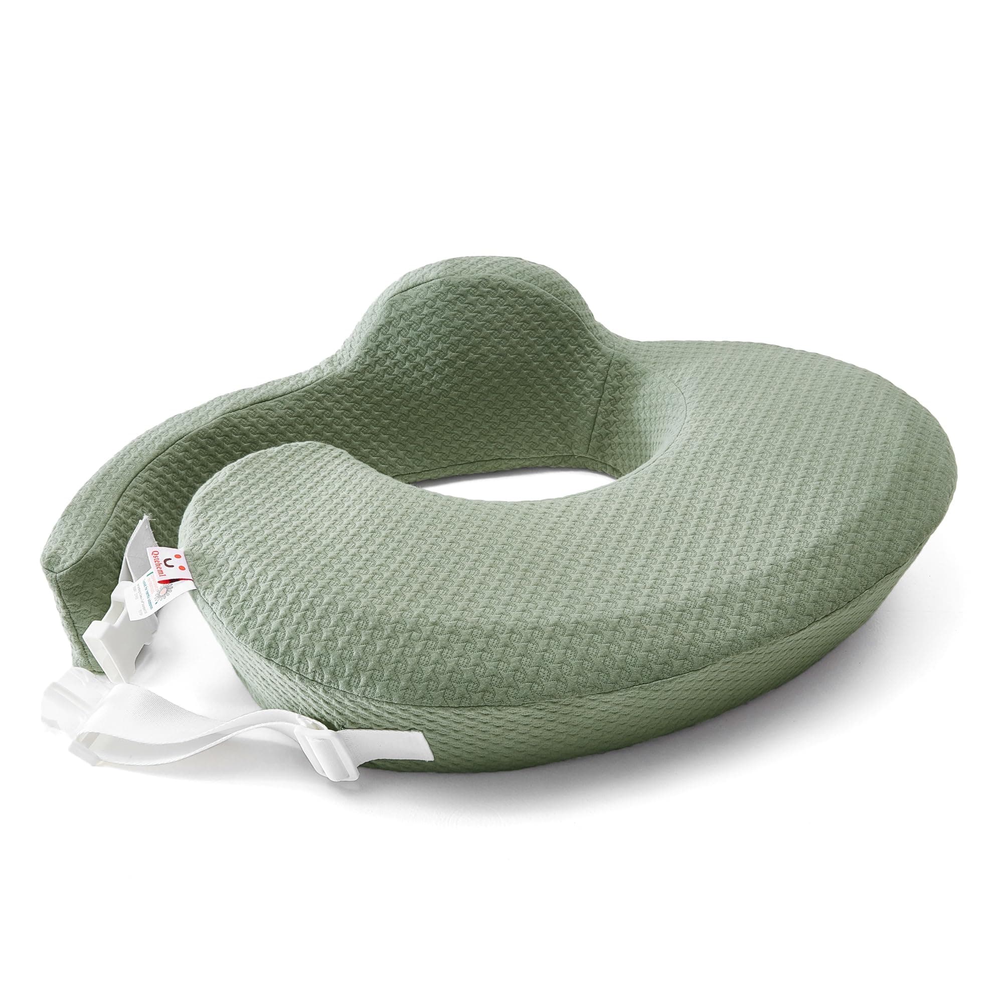 QSTEHEML Nursing Pillow for Breastfeeding - Adjustable Breastfeeding Pillows for Women with More Support & Removable Cover, Baby Feeding Pillow for Newborn Moms and Baby Essentials,Green