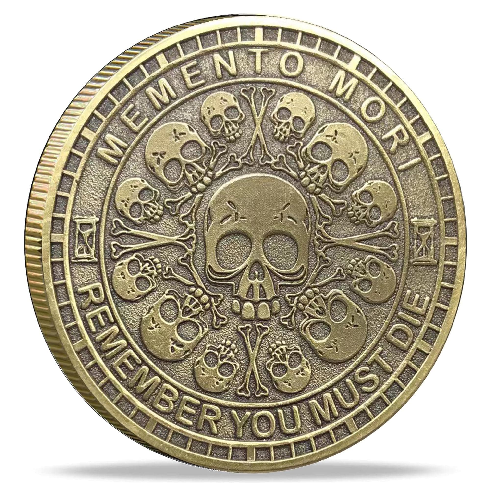 Memento Mori Challenge Coin: Elevate Your Daily Stoic Practice with Amor Fati Medallion - A Perfect Stoicism Gift and EDC Metal Token for Embracing Life's Moments (Bronze)