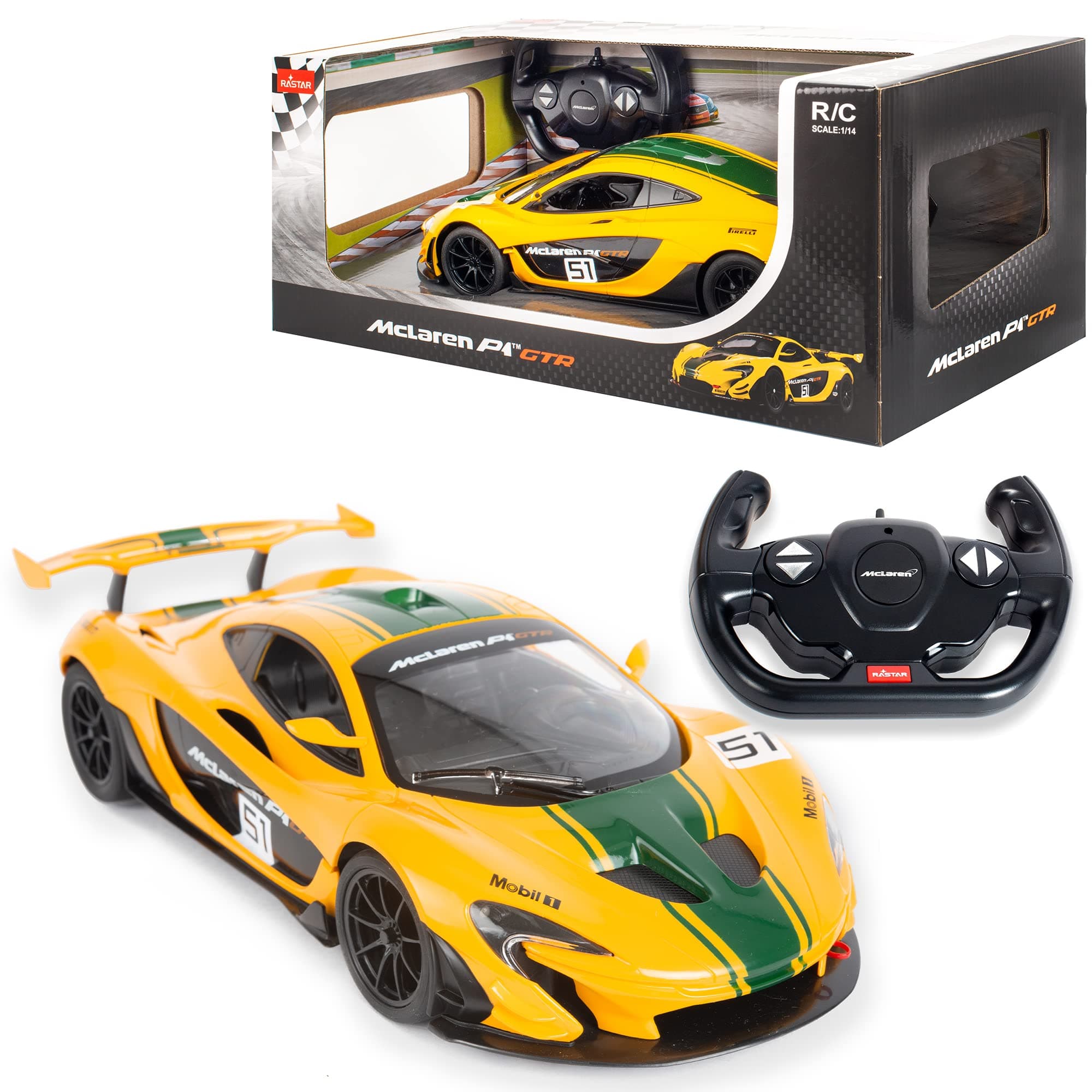 KandyToys 1:14 Scale RC McLaren P1 GTR Sports Car Radio Remote Control Toy