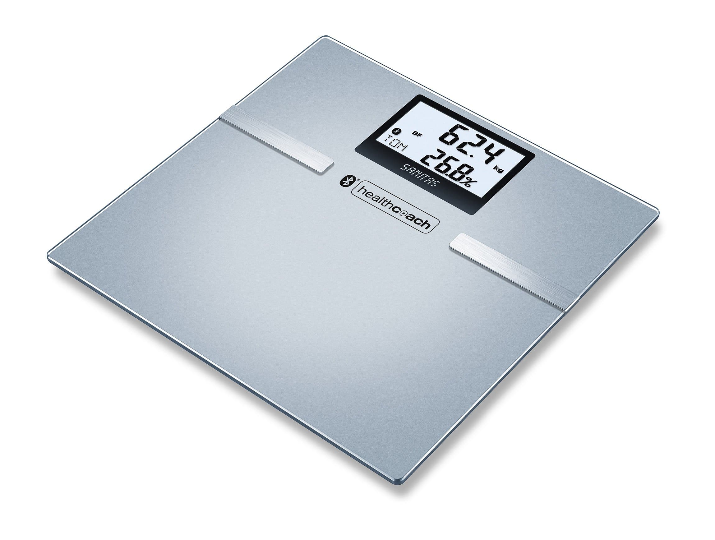 Sanitas SBF70 Body Analysis Scale (Connection Between Smartphone and Scales via Bluetooth, Measurements and Body Data at a Glance).