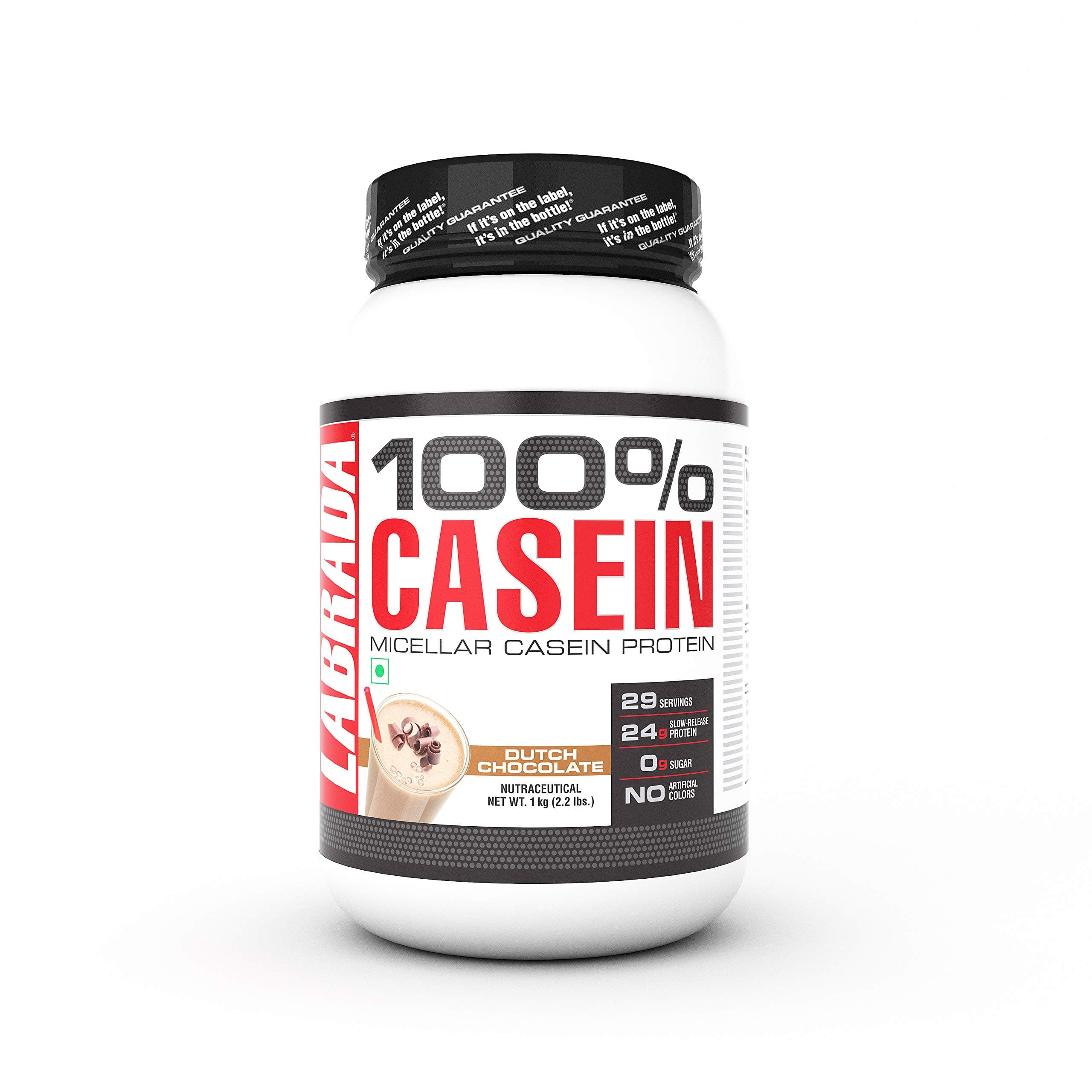 100% CASEIN Micellar Casein Protein (24g Slow-Release Protein, 0g Sugar, No Artificial Colors, 29 Servings) - 2.2 lbs (1kg) (Dutch Chocolate)