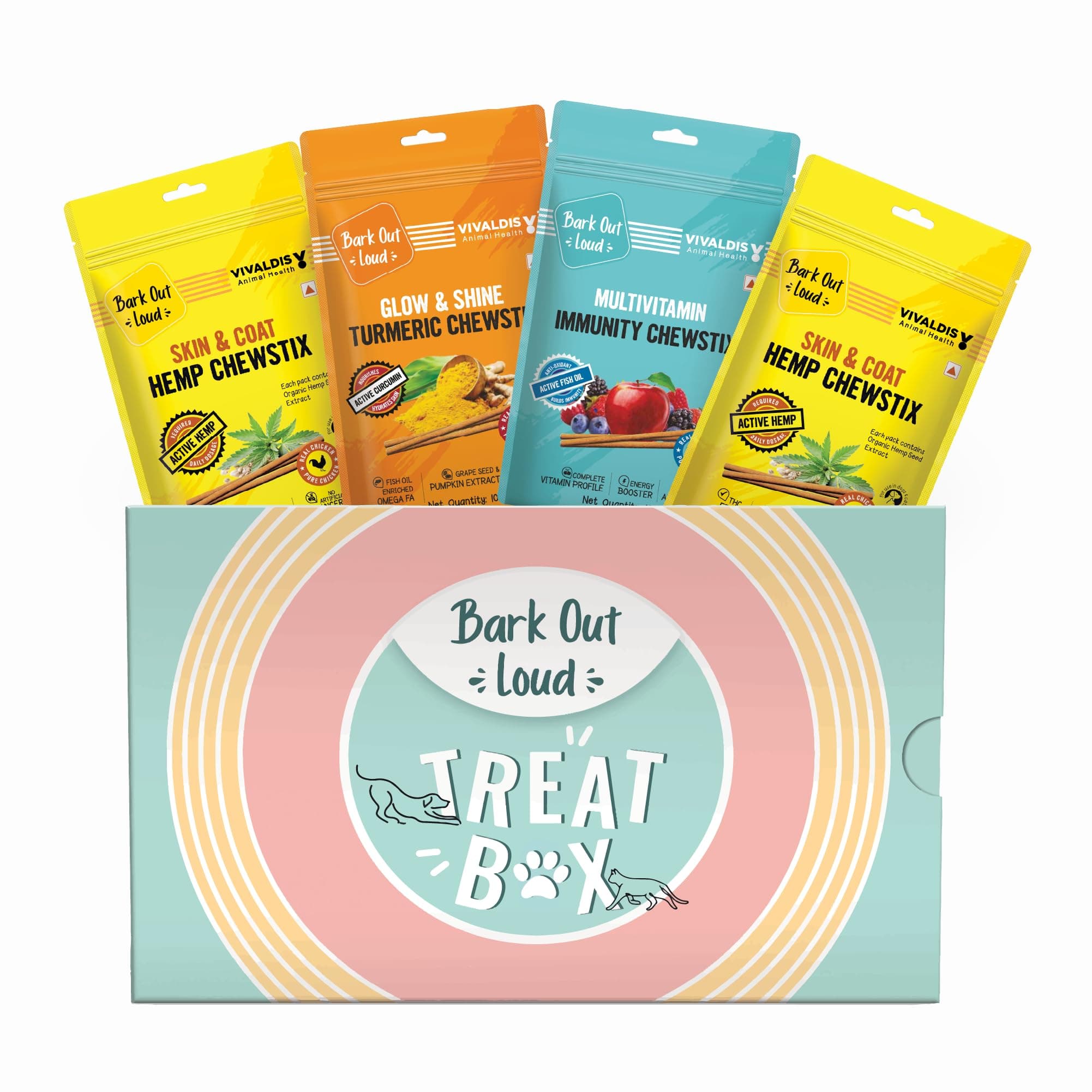 - BARK OUT LOUD By Vivaldis - Perfect Treat Stick Gift Box For Dog And Cat, Contains 4 Delicious Dog Treats For All Life Stages, Chicken Flavor (Pack Of 4)