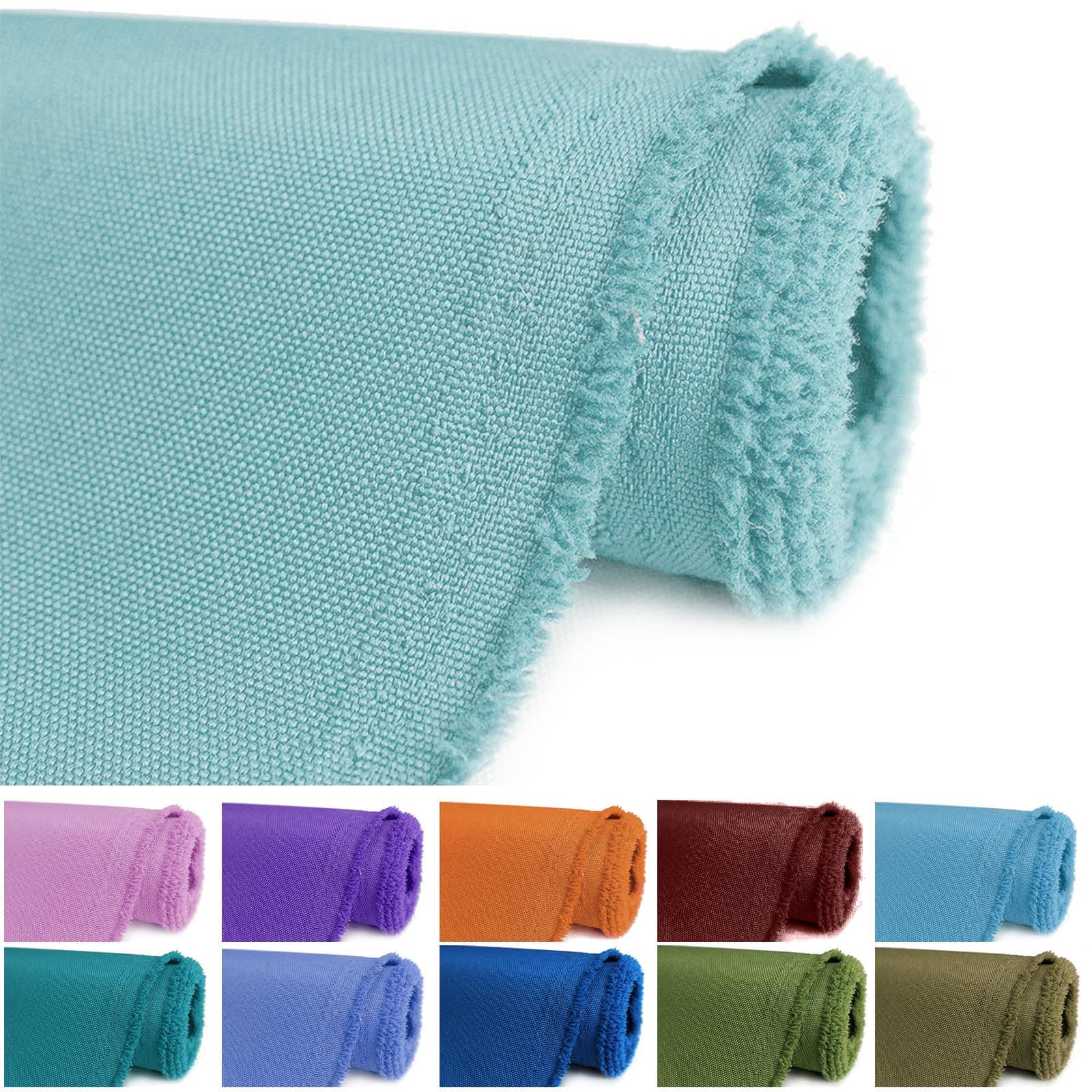 BECHAEO Waterproof Canvas Upholstery Fabric by The Yard 58" Wide 600 Denier Water Resistant Oxford Polyester Material Outdoor Fabric for DIY Sewing Chair Cushion Awning Bag, 5 Yards Pale Turquoise