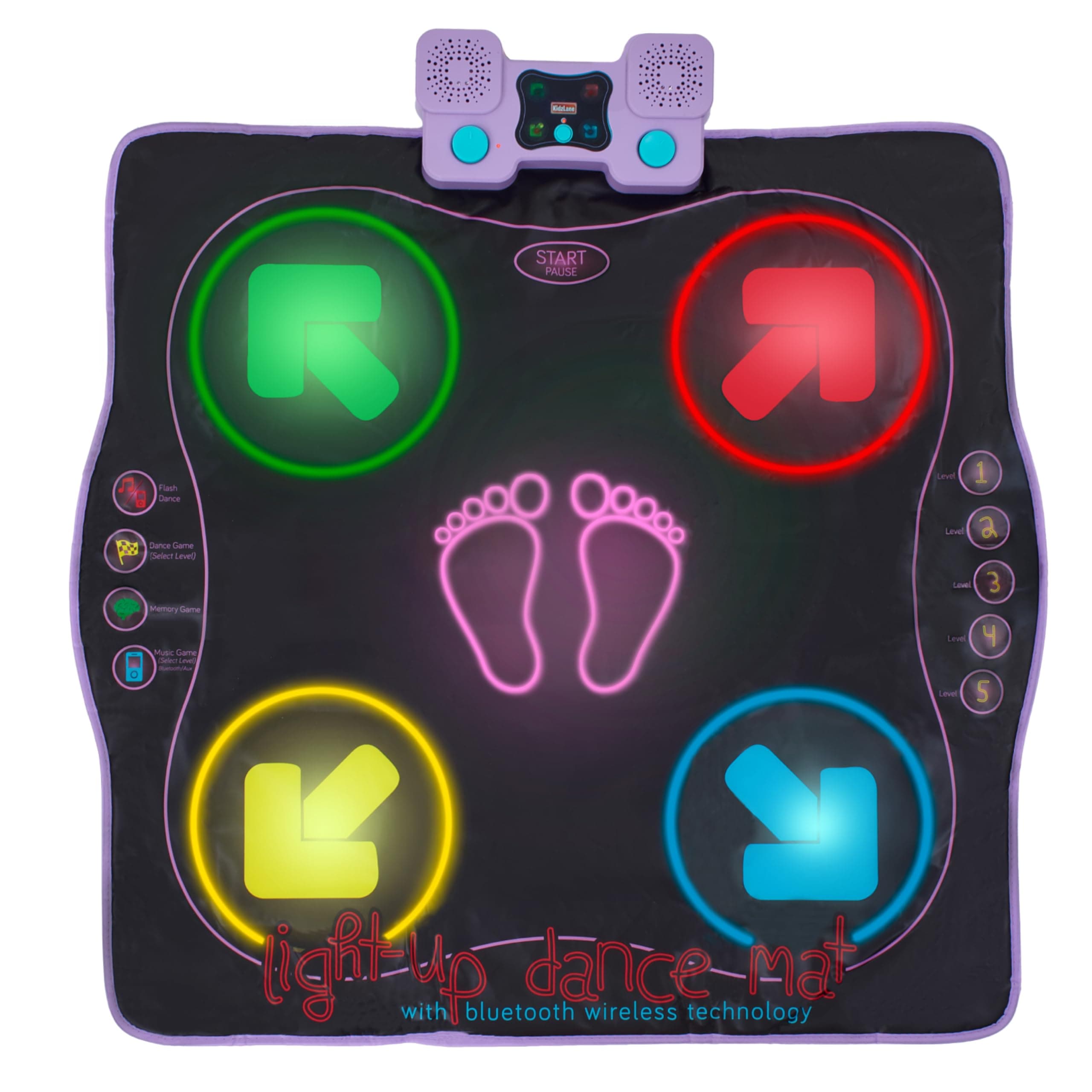 kidzlane Light Up Dance Mat - Arcade Style Dance Games with Built in Music Tracks and Bluetooth Wireless Technology