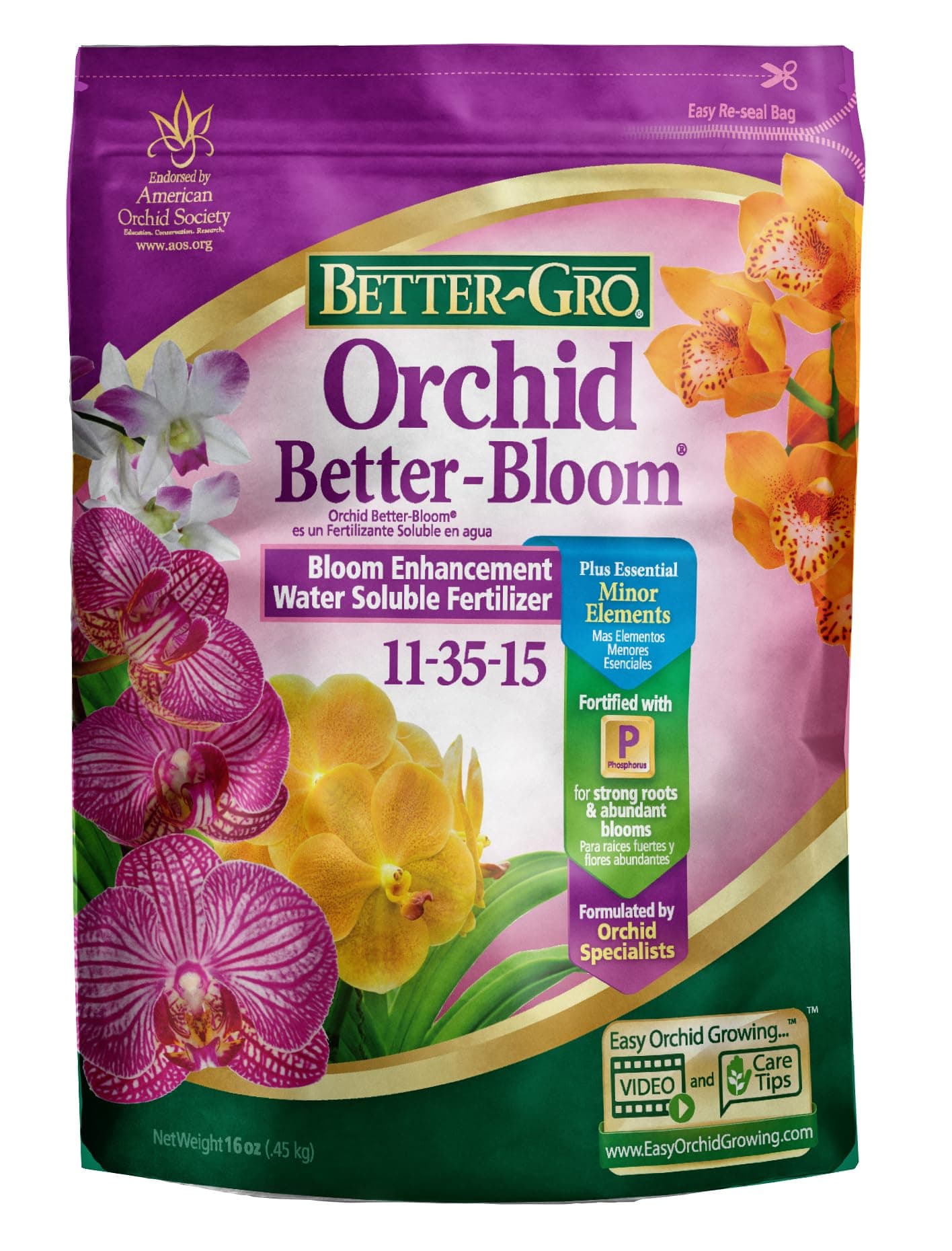 Sun Bulb Company 8305 Better Gro Orchid Plus Bloom Booster Fertilizer, 16-Ounce