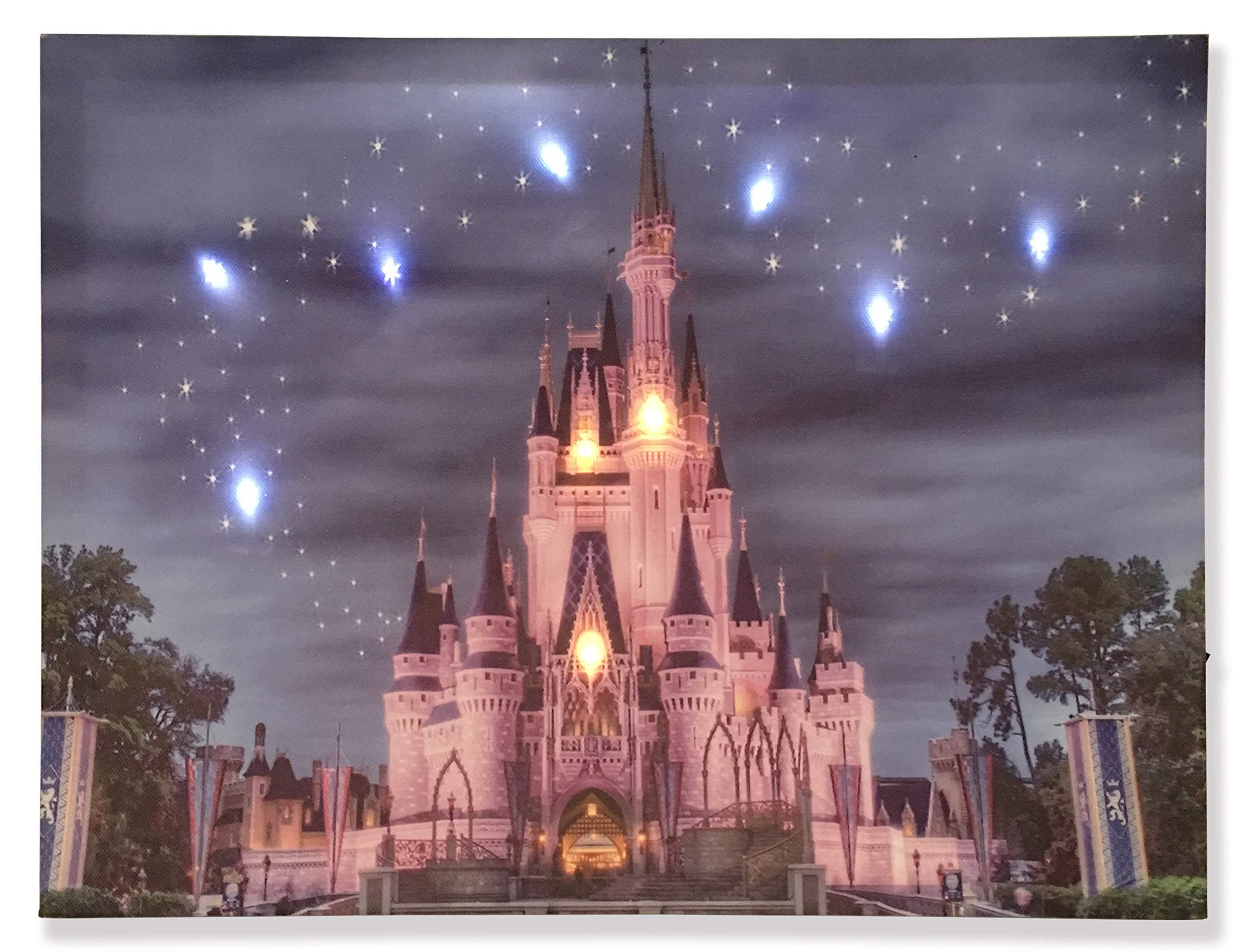 Lighted Castle Wall Art- Canvas Prints for Home Decoration 9 LED Lights 12 x16 Inch-0902RZ