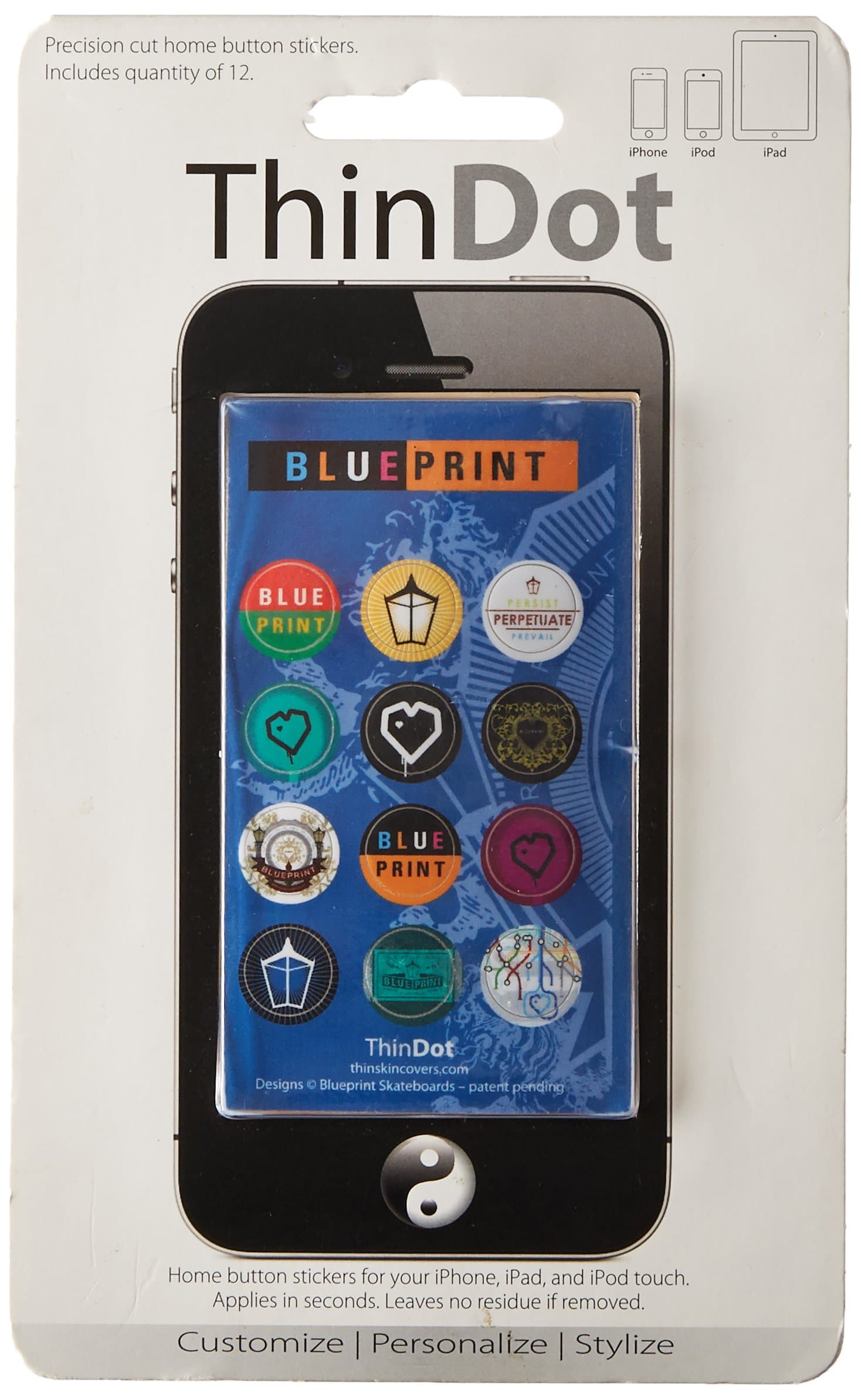 ThinDot Home Button Stickers for iPod/iPhone/iPad - BluePrint