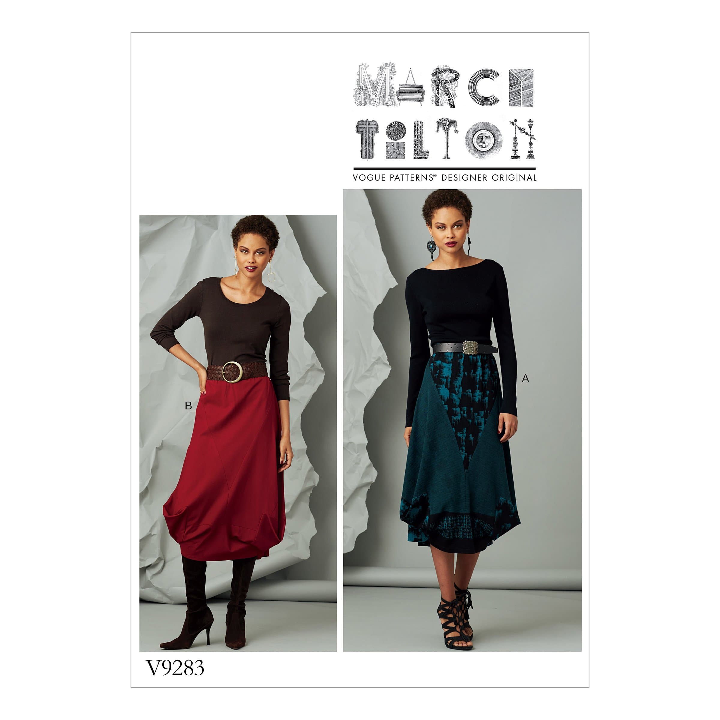 Vogue Women's Elastic Waist Skirt Sewing Patterns by Marcy Tilton, Sizes XS-M