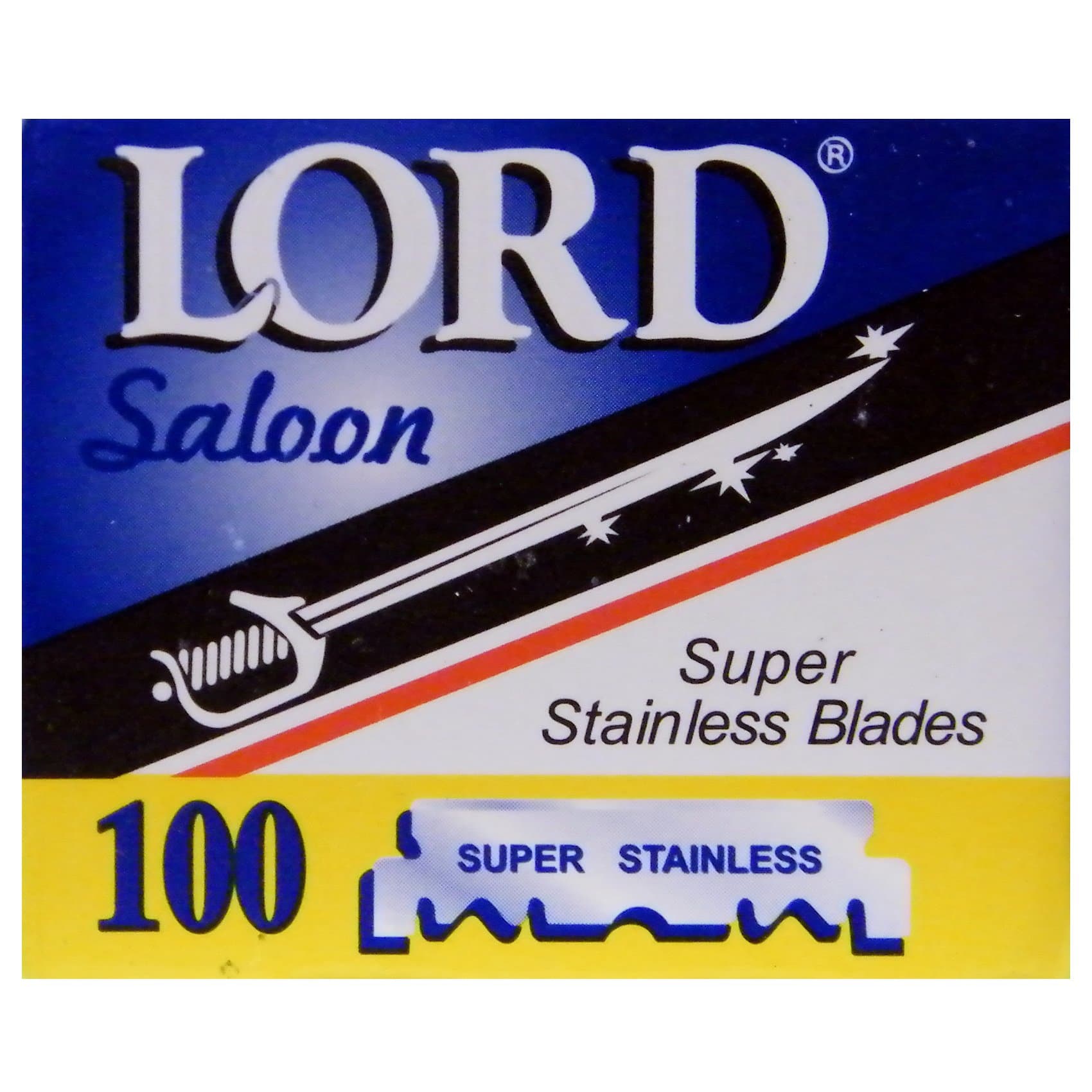 100 Lord Razor Blades Super Stainless Single Edge for Barbers