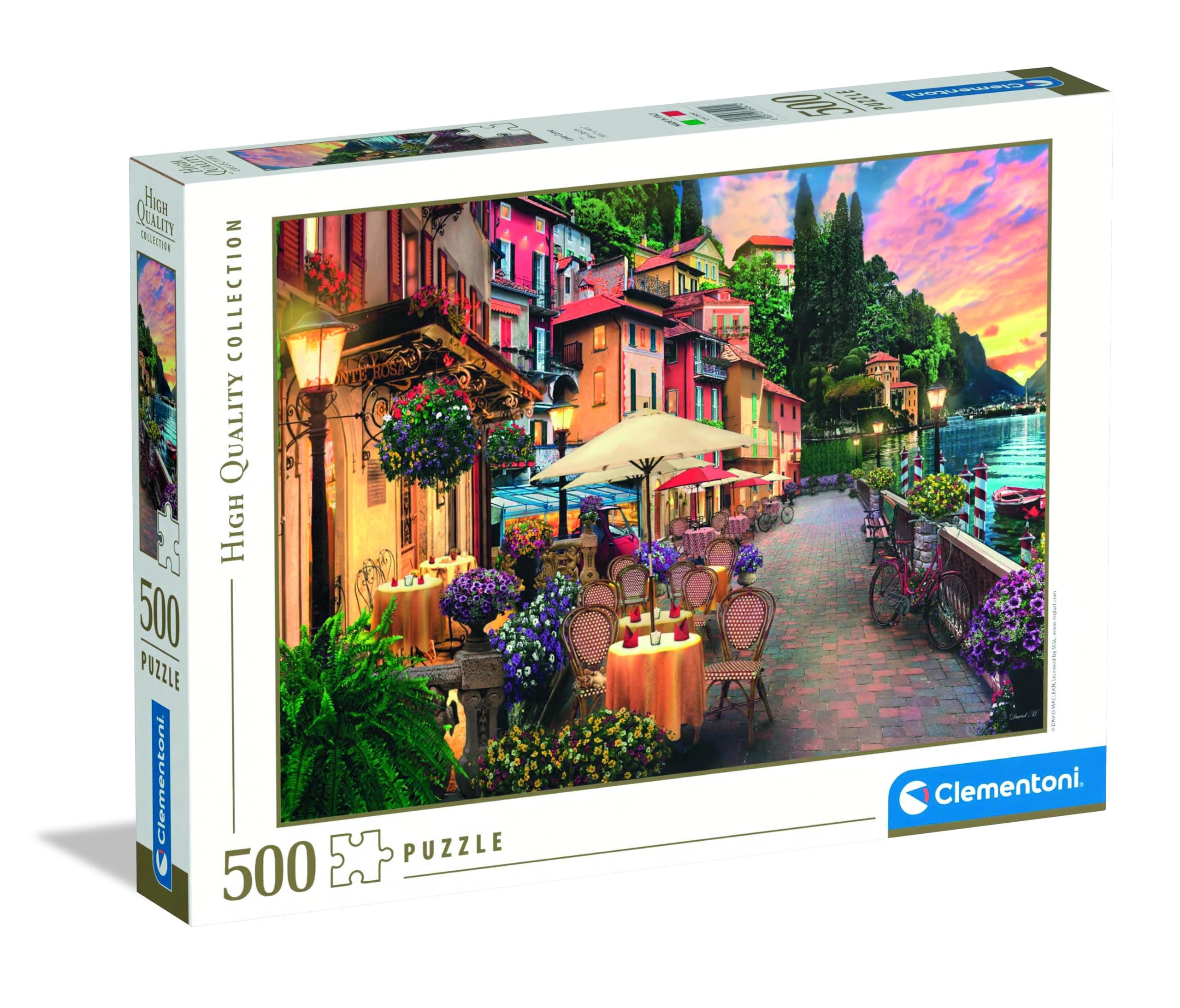 Clementoni Jigsaw Puzzle 500 pieces, Lake Como Collection, Puzzle for Adults 14-99 Years, Made in Italy, 35041