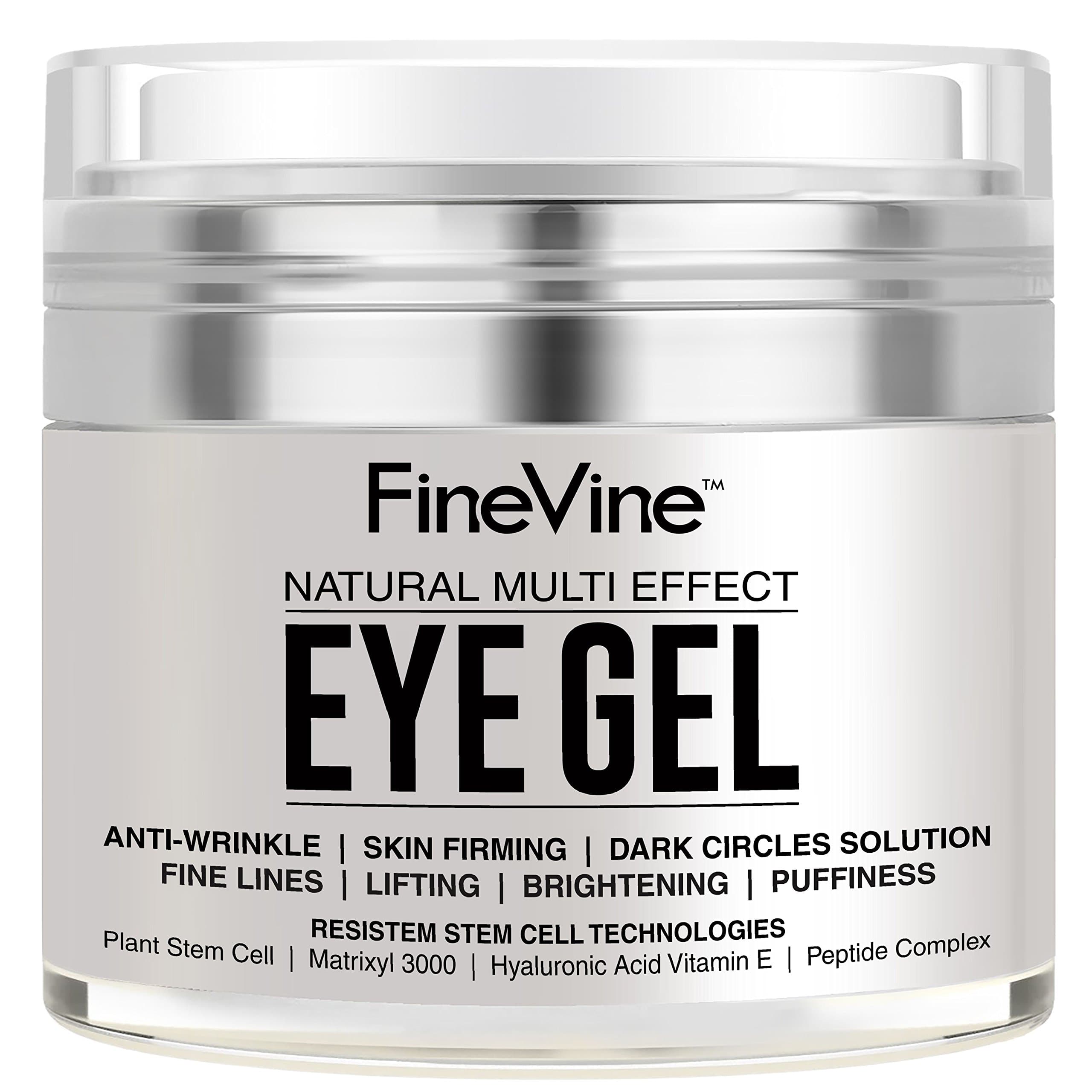 Anti Aging Eye Gel - Made in USA - for Dark Circles, Puffiness, Wrinkles, Bags, Skin Firming, Fine Lines and crows feet - The Best Natural Eye Gel for Under and Around Eyes.