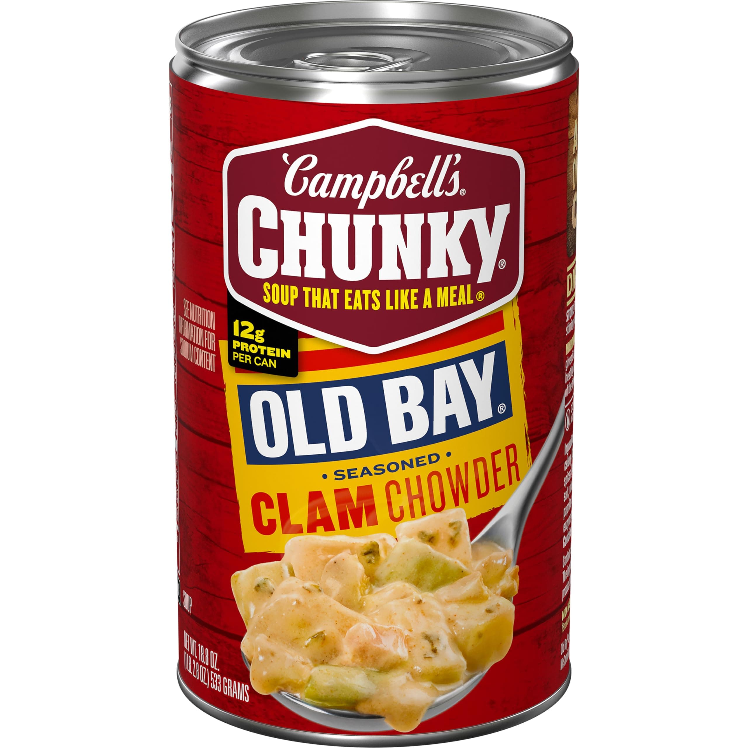 Campbell's Chunky Soup, Old Bay Seasoned Clam Chowder, 18 Oz Can