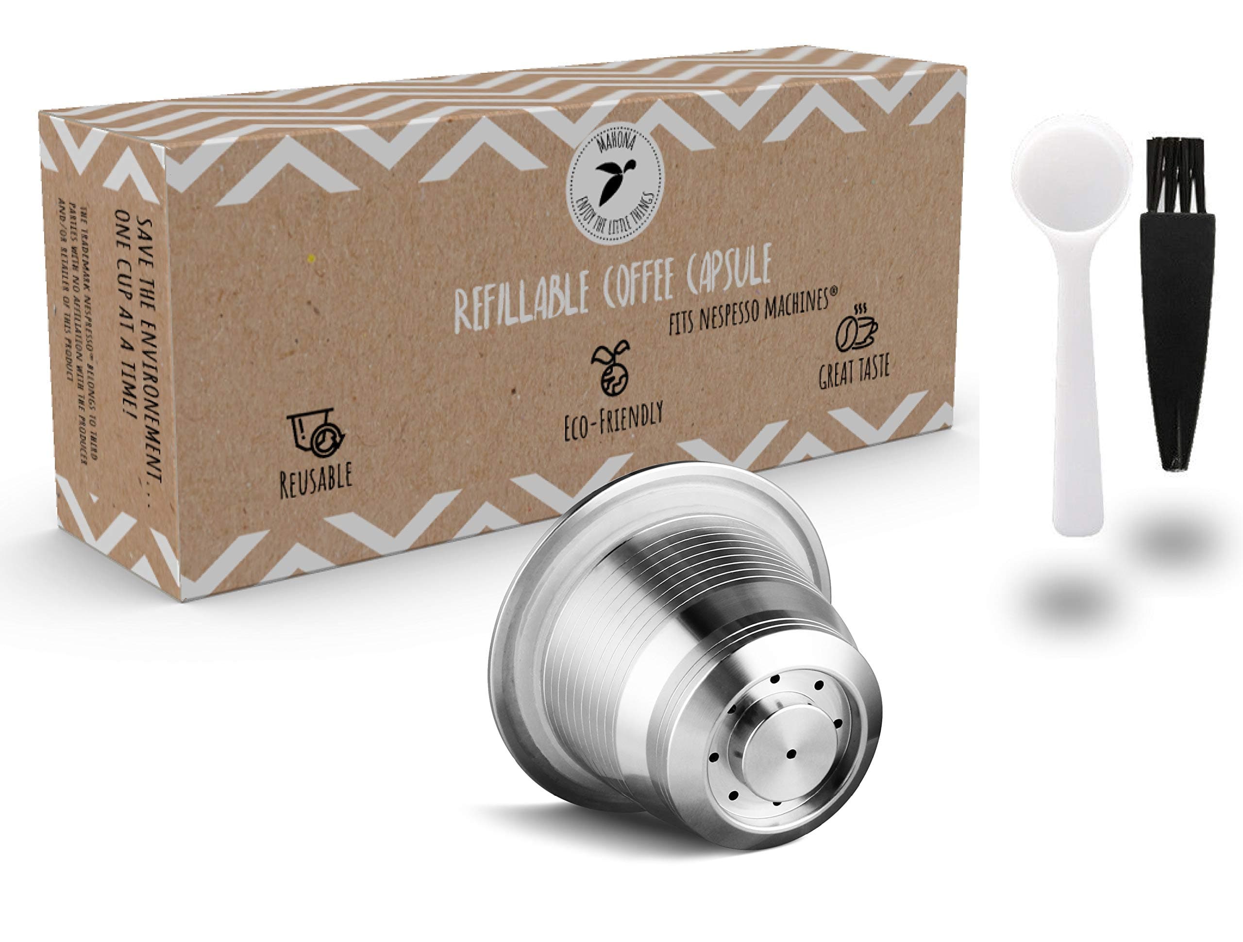Refillable coffee capsules made of high-quality stainless steel, accessory for capsule machines