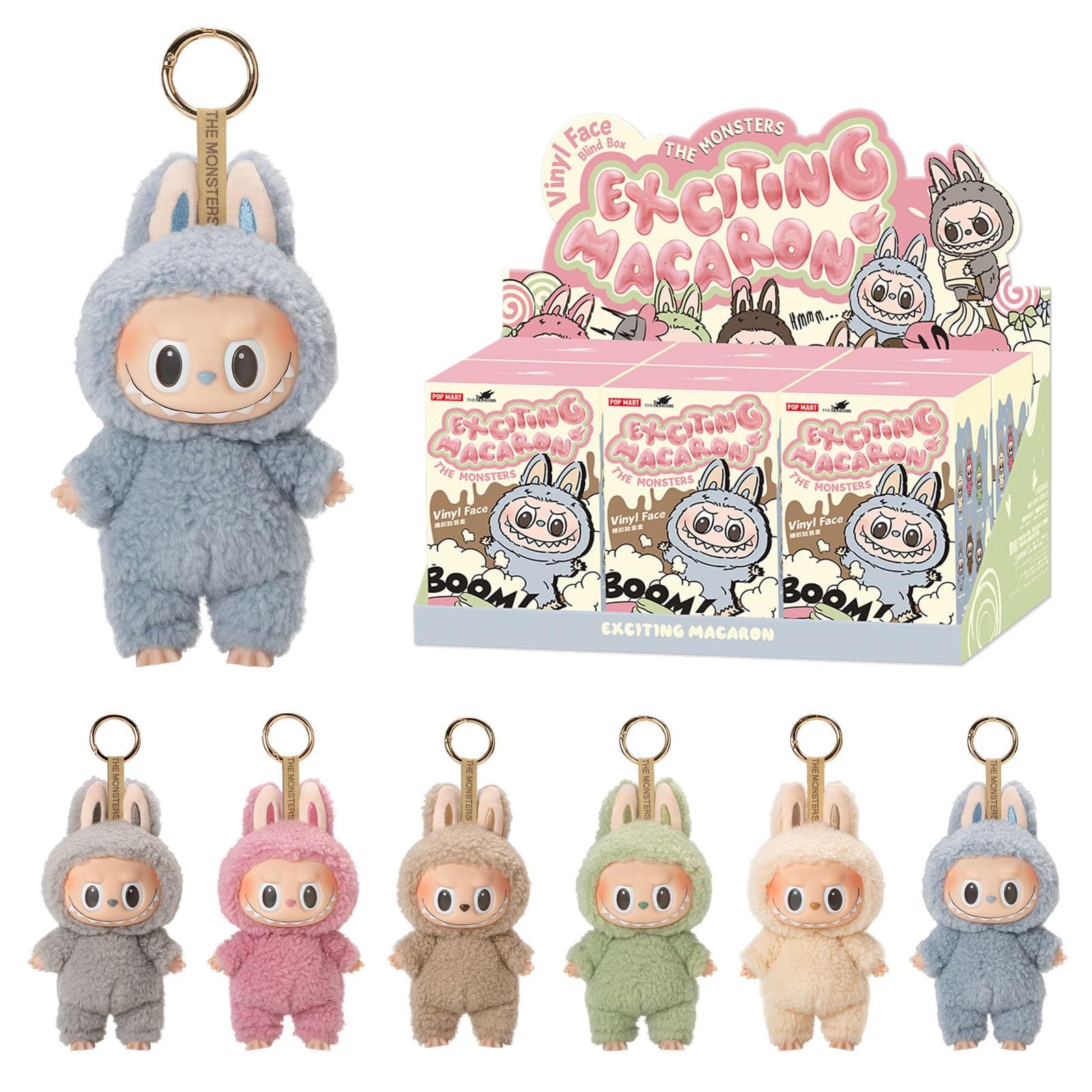 The Monsters Tasty Macarons Vinyl Face Blind Box Figures, Random Design, Box Toy for Modern Home Decor, Collectible Toy Set, Desk Accessories, 6 Pieces